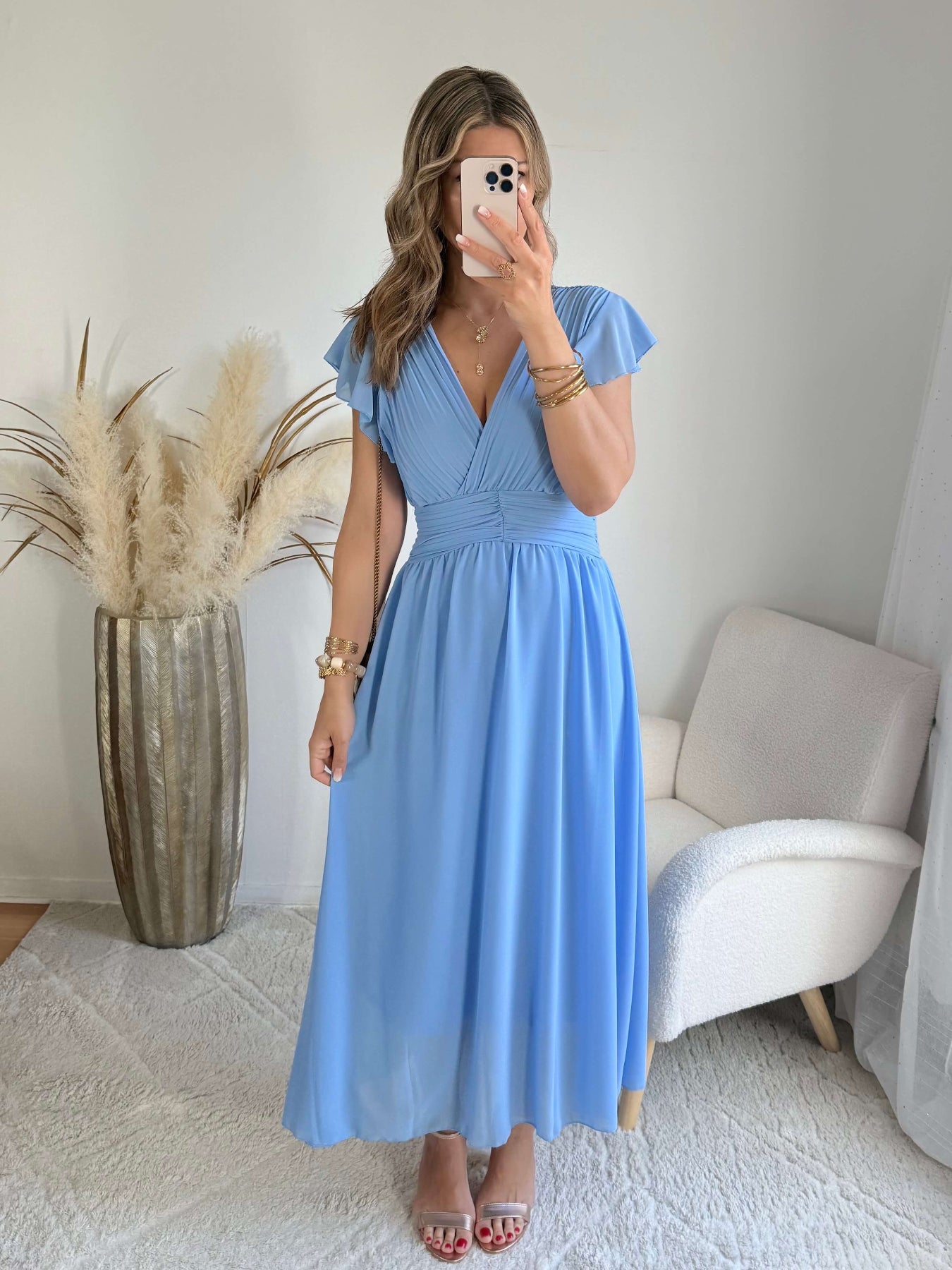 Robe longue femme bleu clair cérémonie - Zoé - Easy Dressing