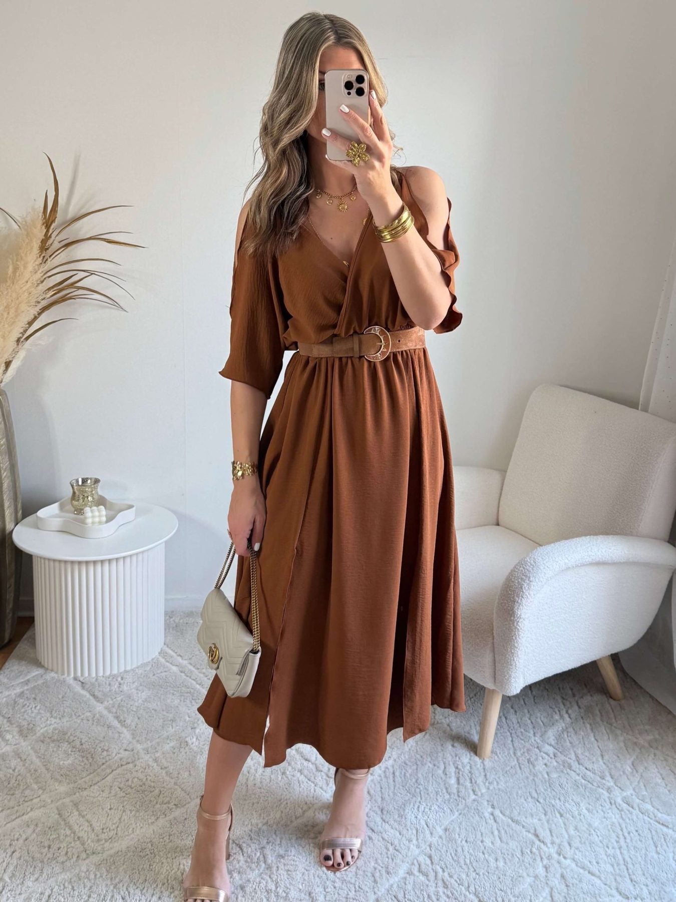 Robe longue bohème marron - Dita