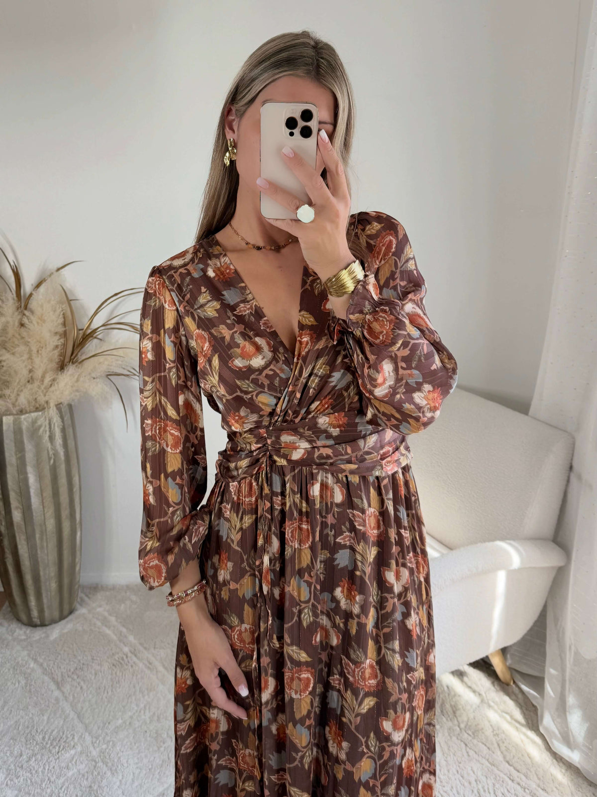 Robe longue bohème chic à manches longues Baya