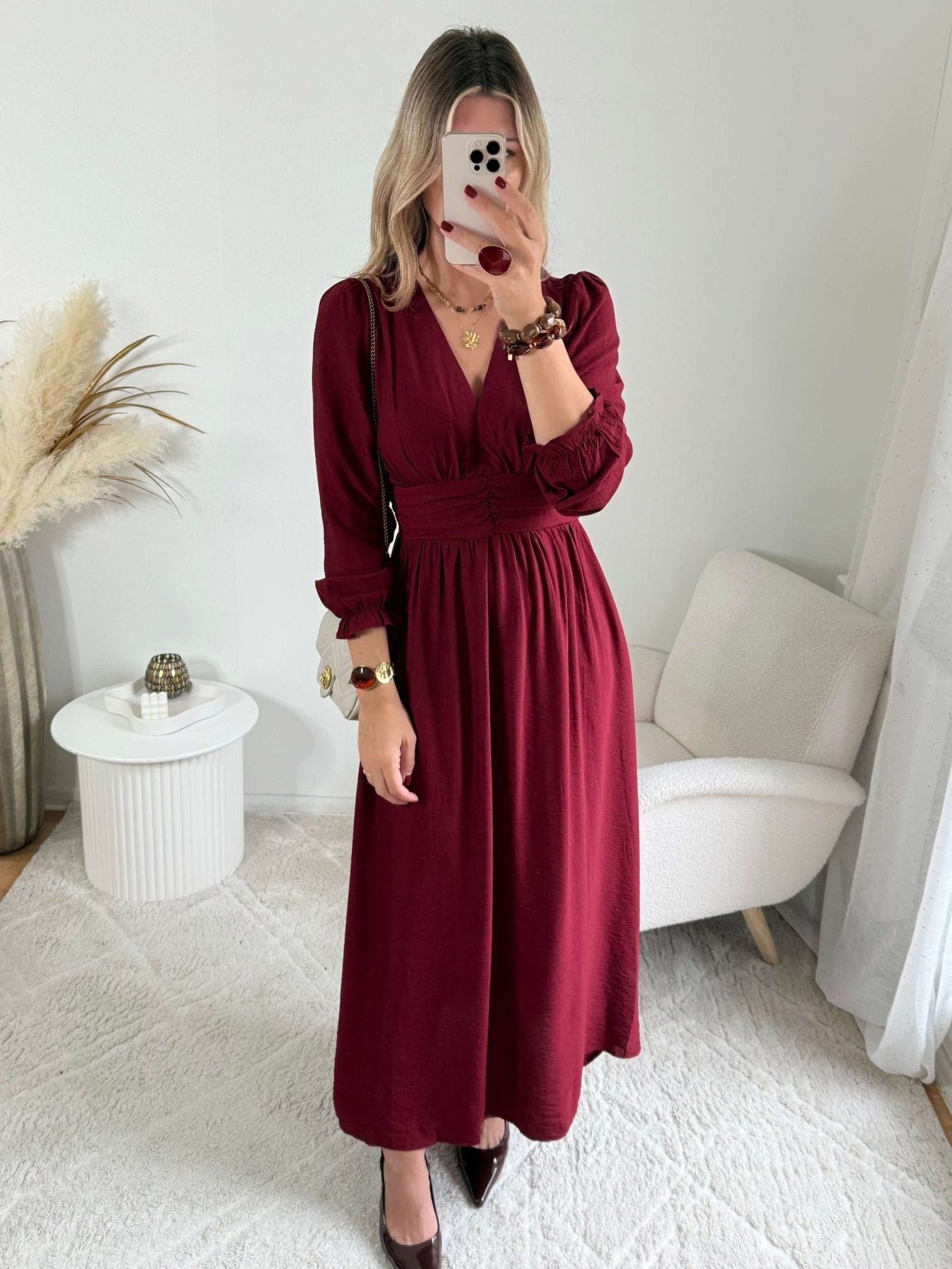 Robe longue bordeaux - Margot