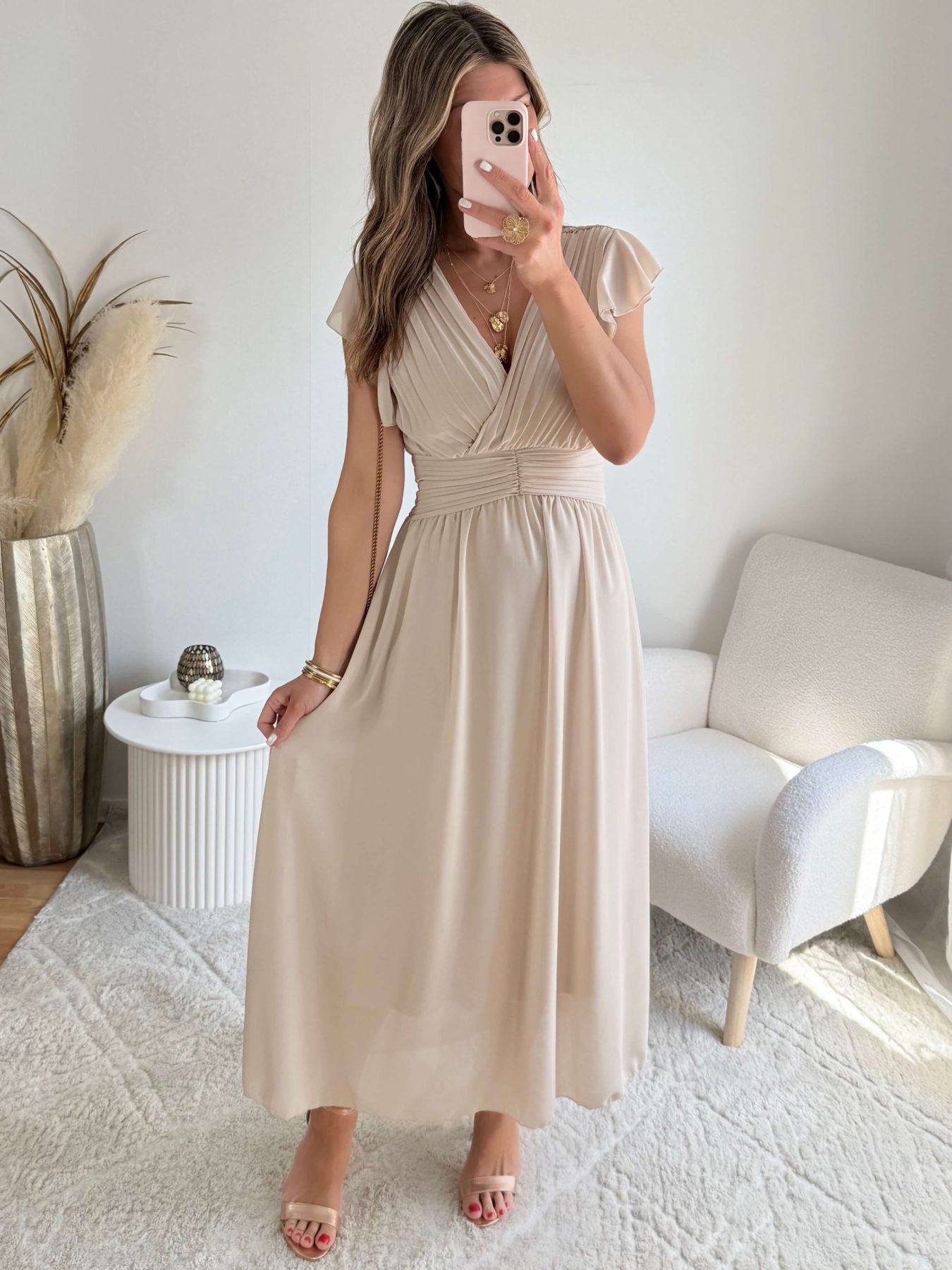 Robe longue beige - Zoé