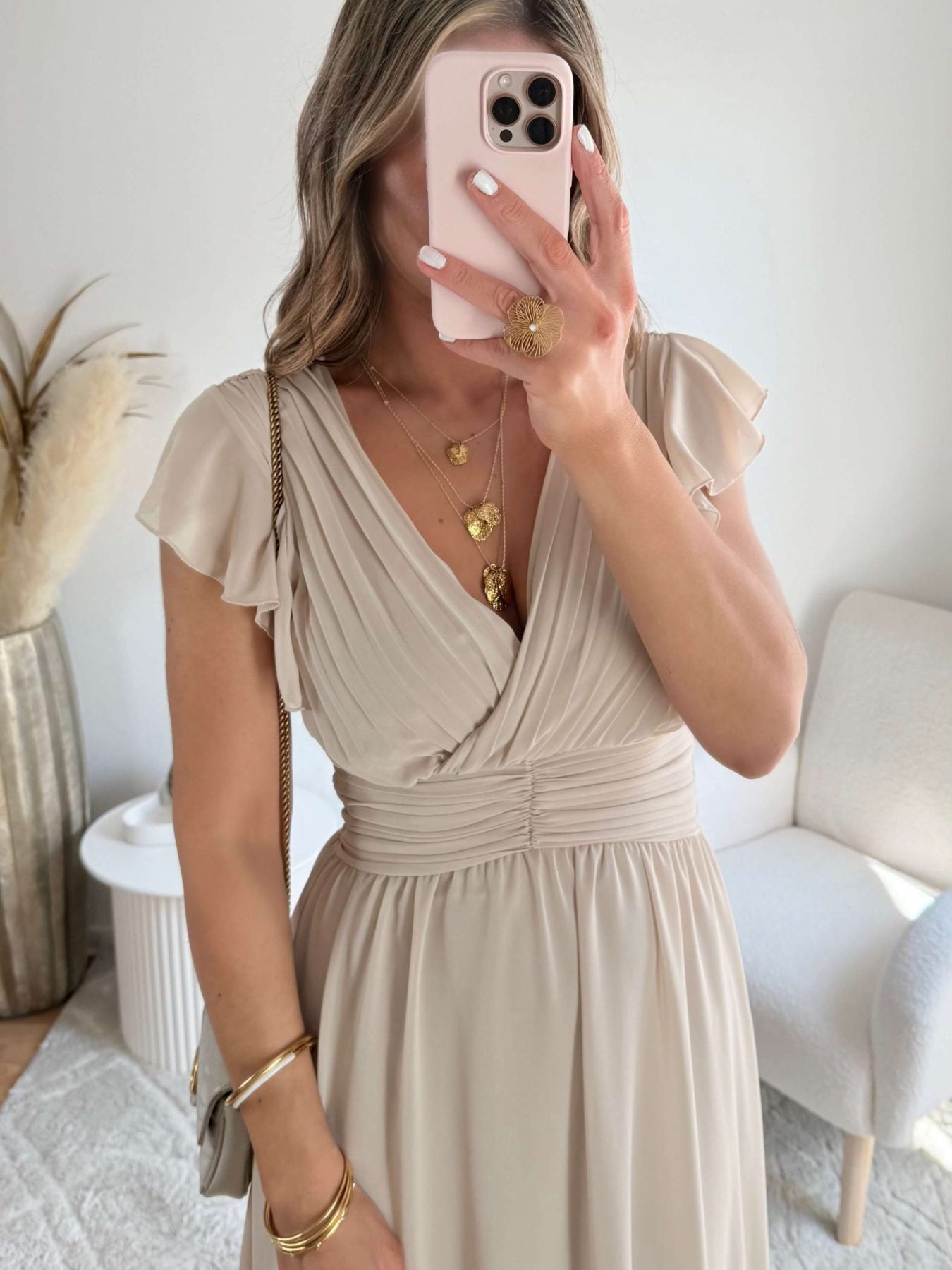 Robe longue beige - Zoé