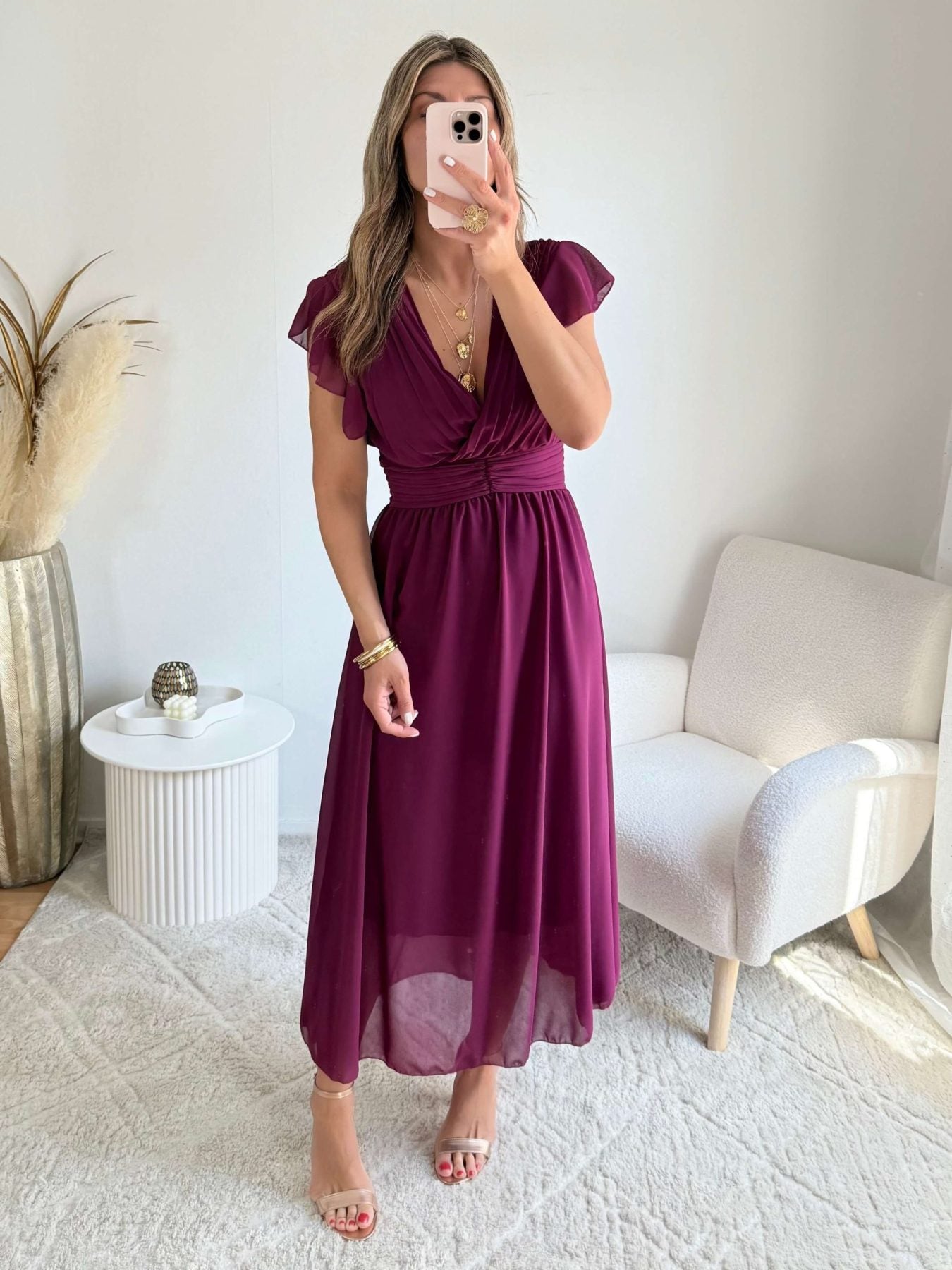 Robe longue prune - Zoé