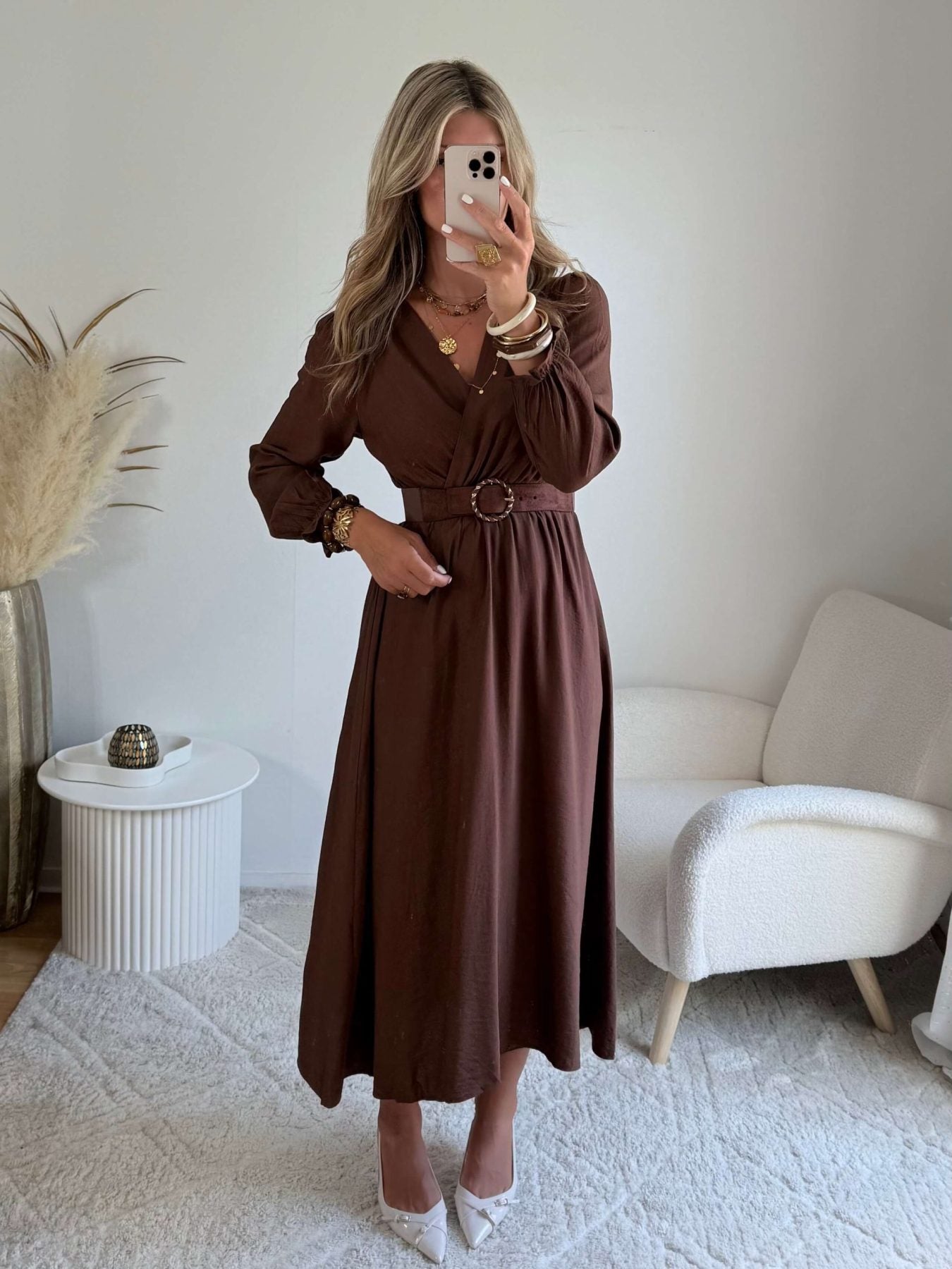 Robe longue chocolat - Elise