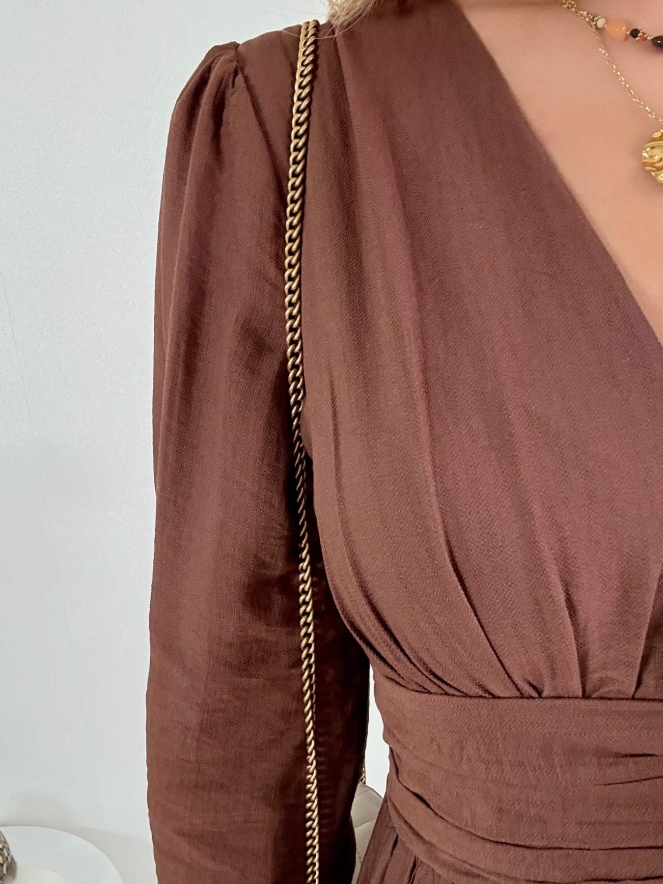 Robe longue chocolat - Margot