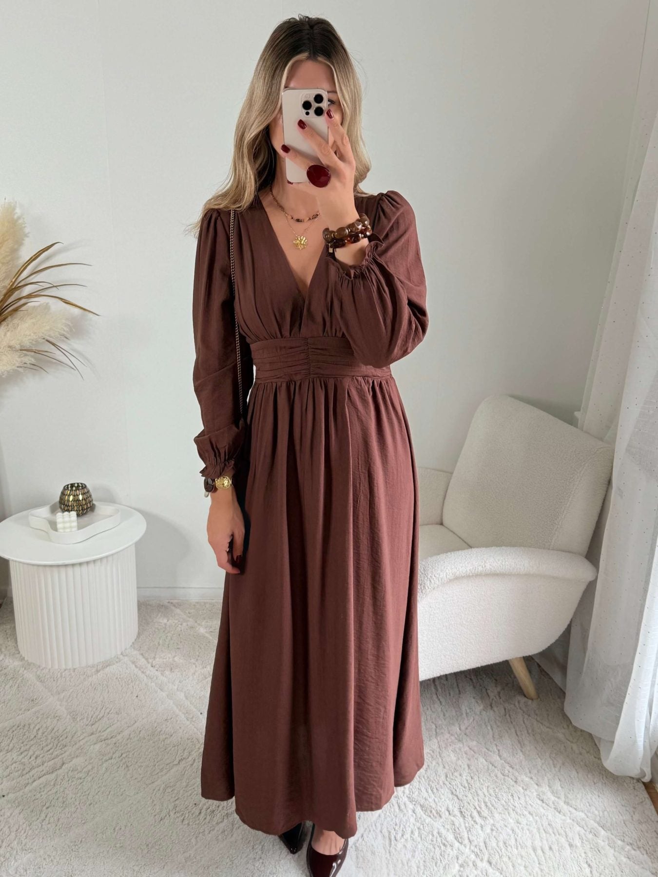 Robe longue chocolat - Margot