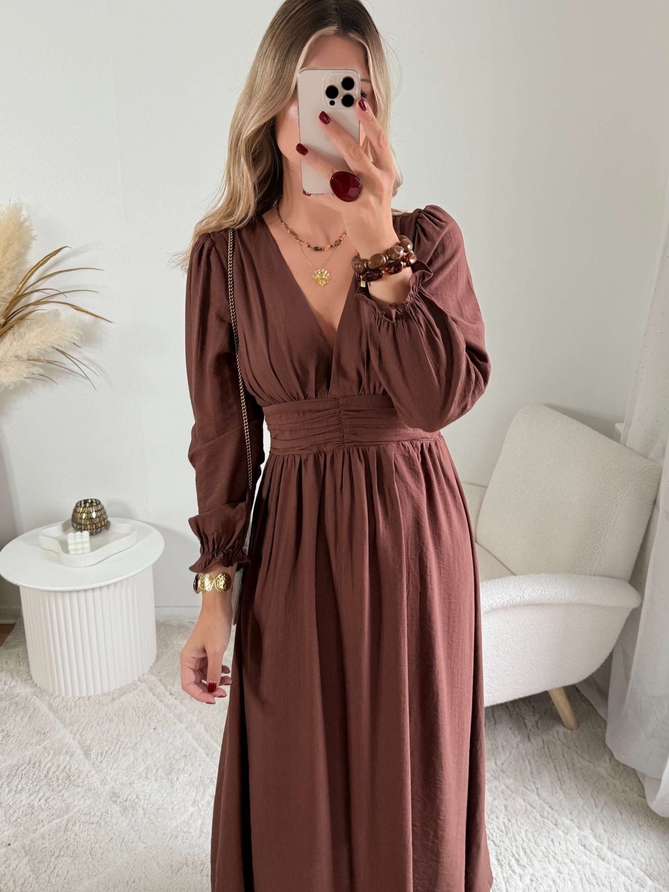 Robe longue chocolat - Margot