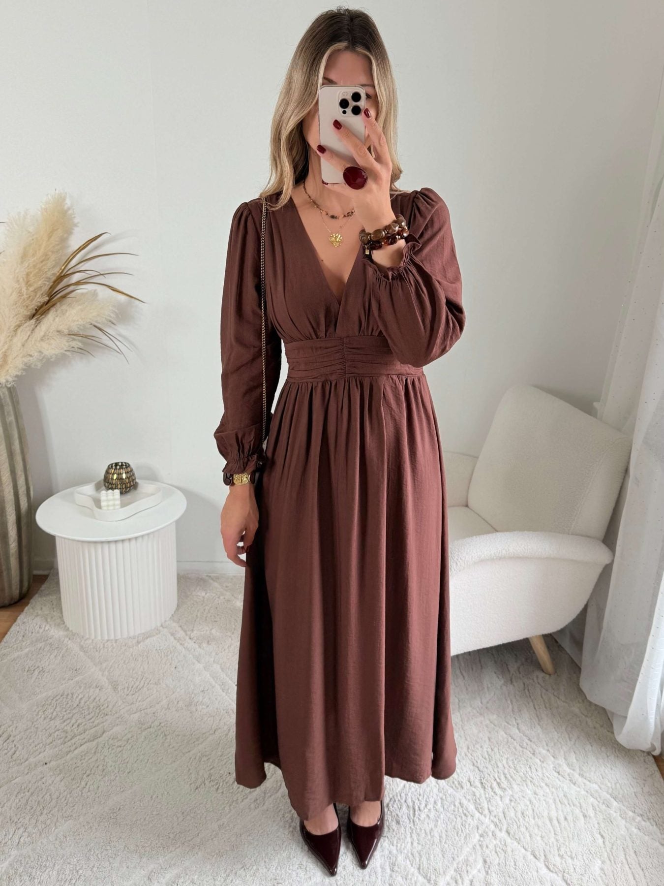 Robe longue chocolat - Margot