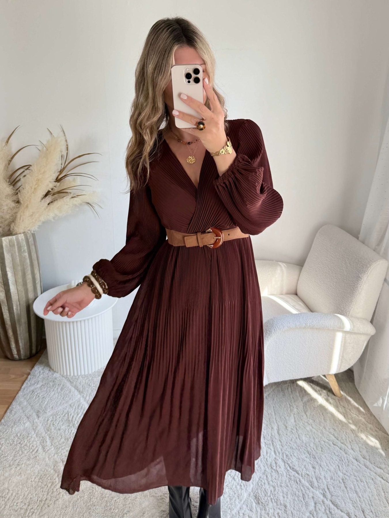Robe longue chocolat - Sienna