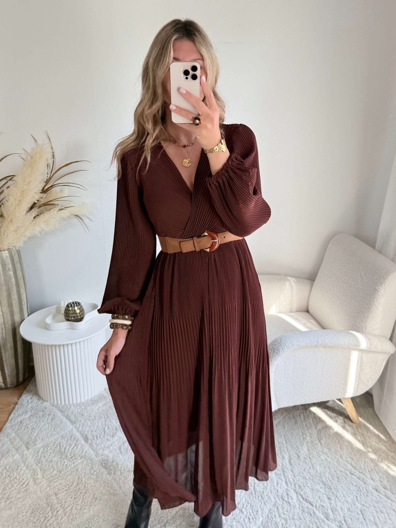 Robe longue chocolat - Sienna