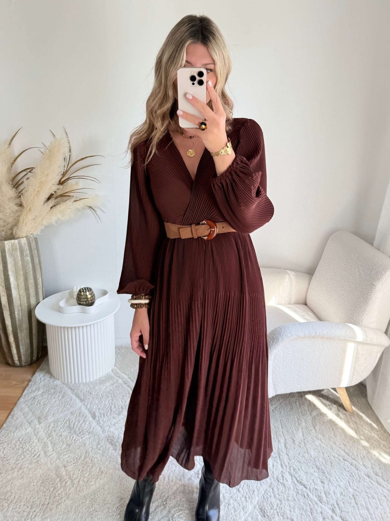 Robe longue chocolat - Sienna