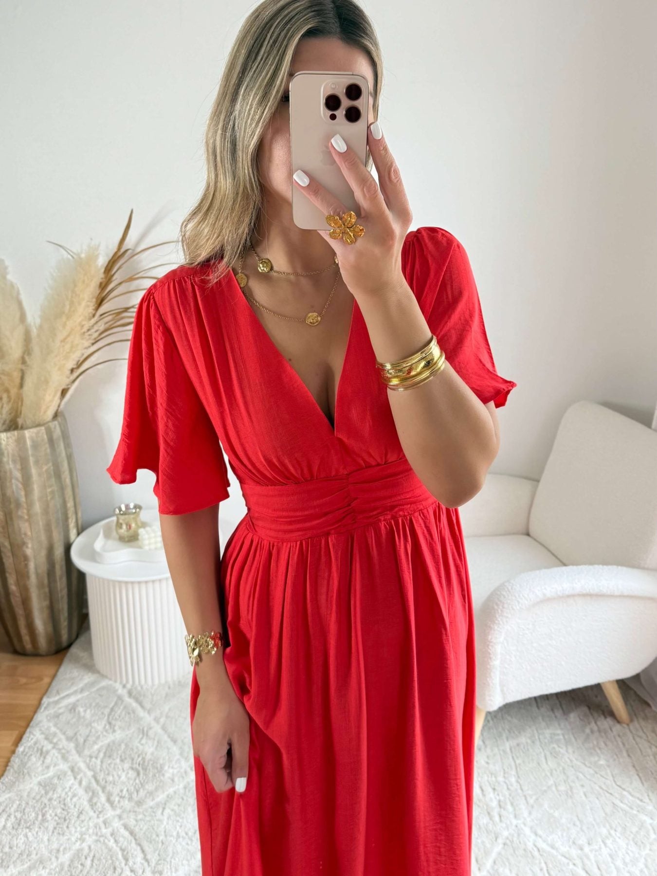 Robe longue corail - Diana