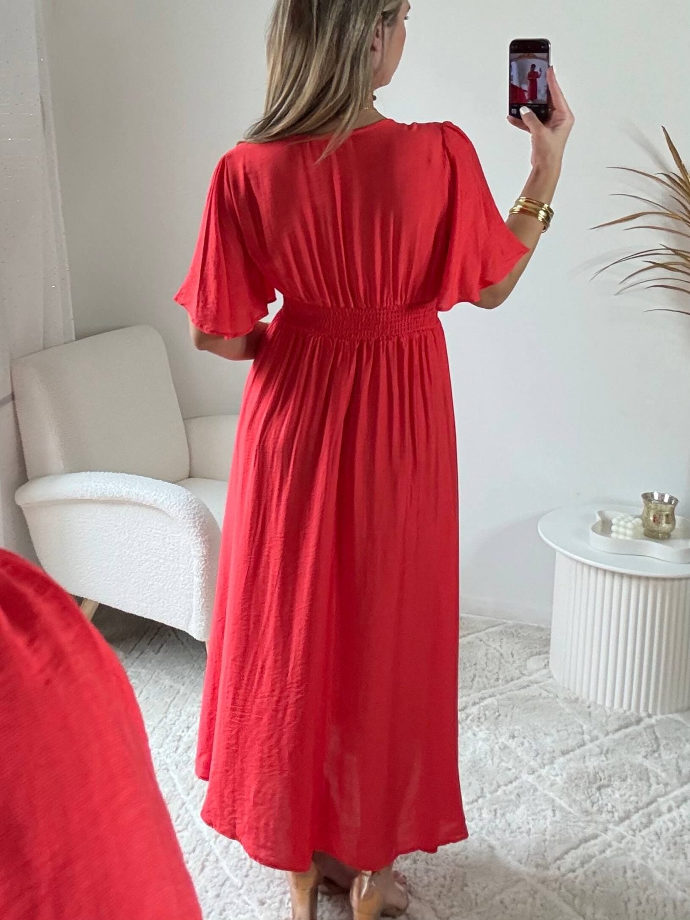 Robe longue corail - Diana
