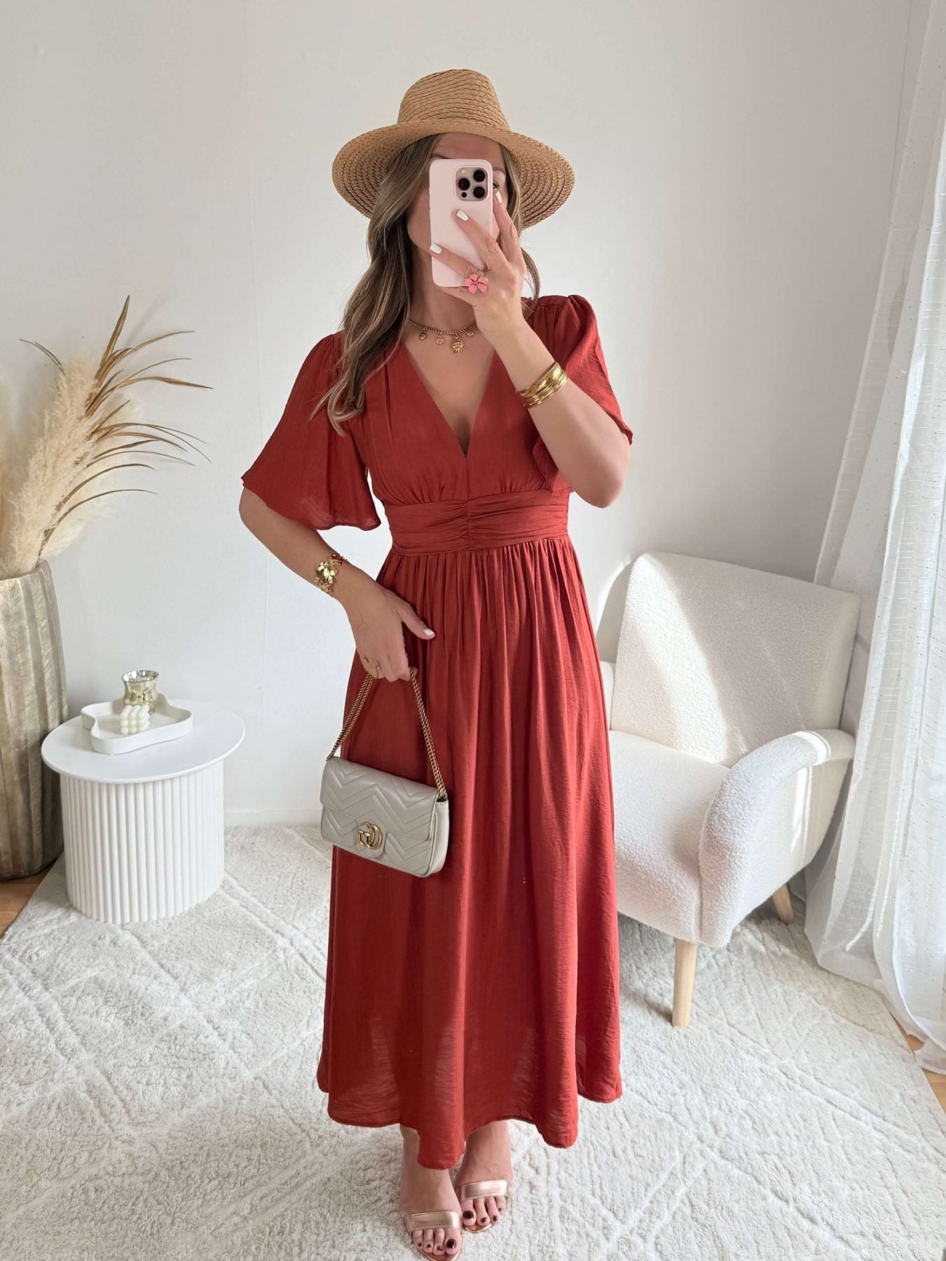 Robe longue terracotta - Diana