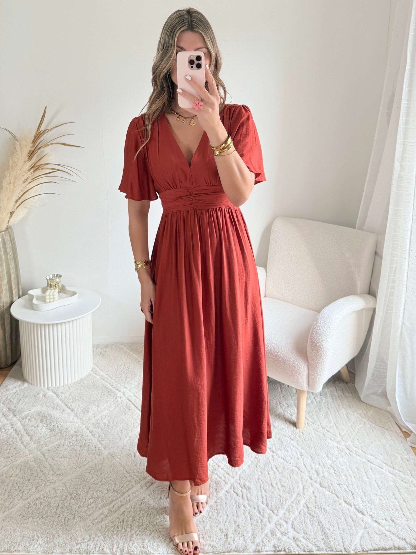 Robe longue terracotta - Diana