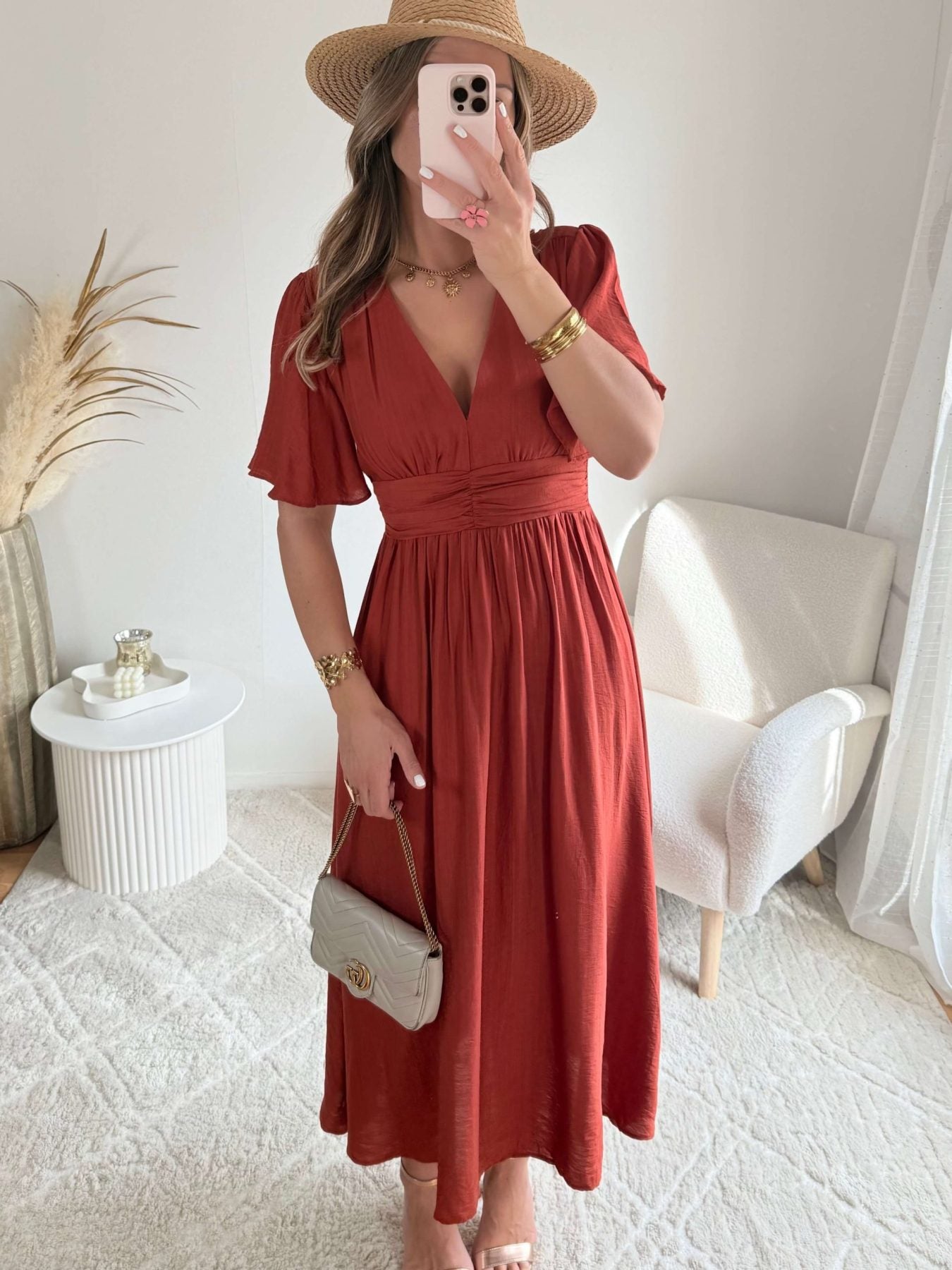 Robe longue terracotta - Diana