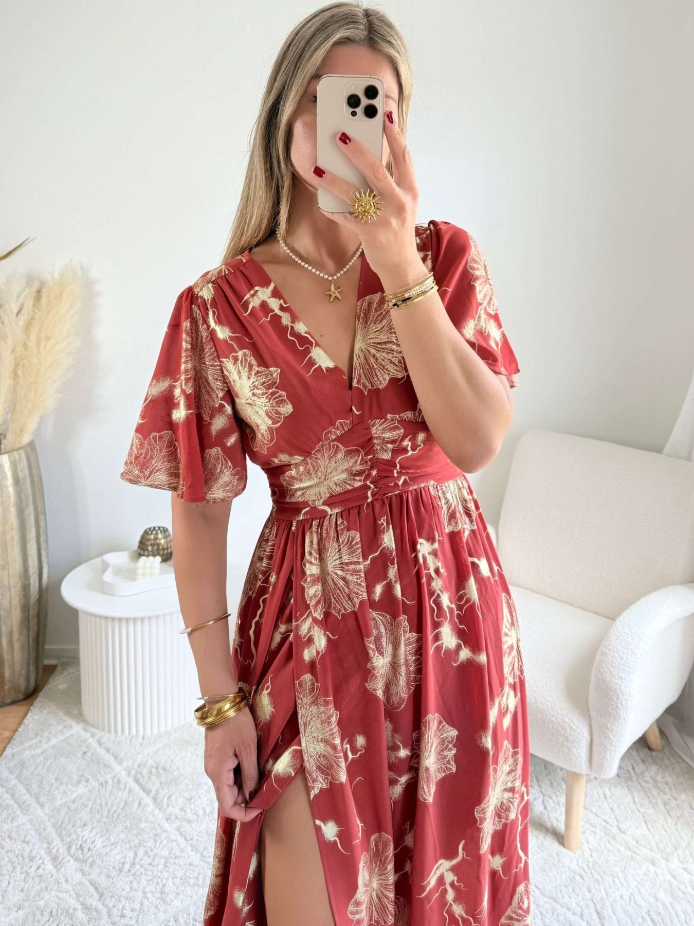 Robe terracotta dorée - Sarah