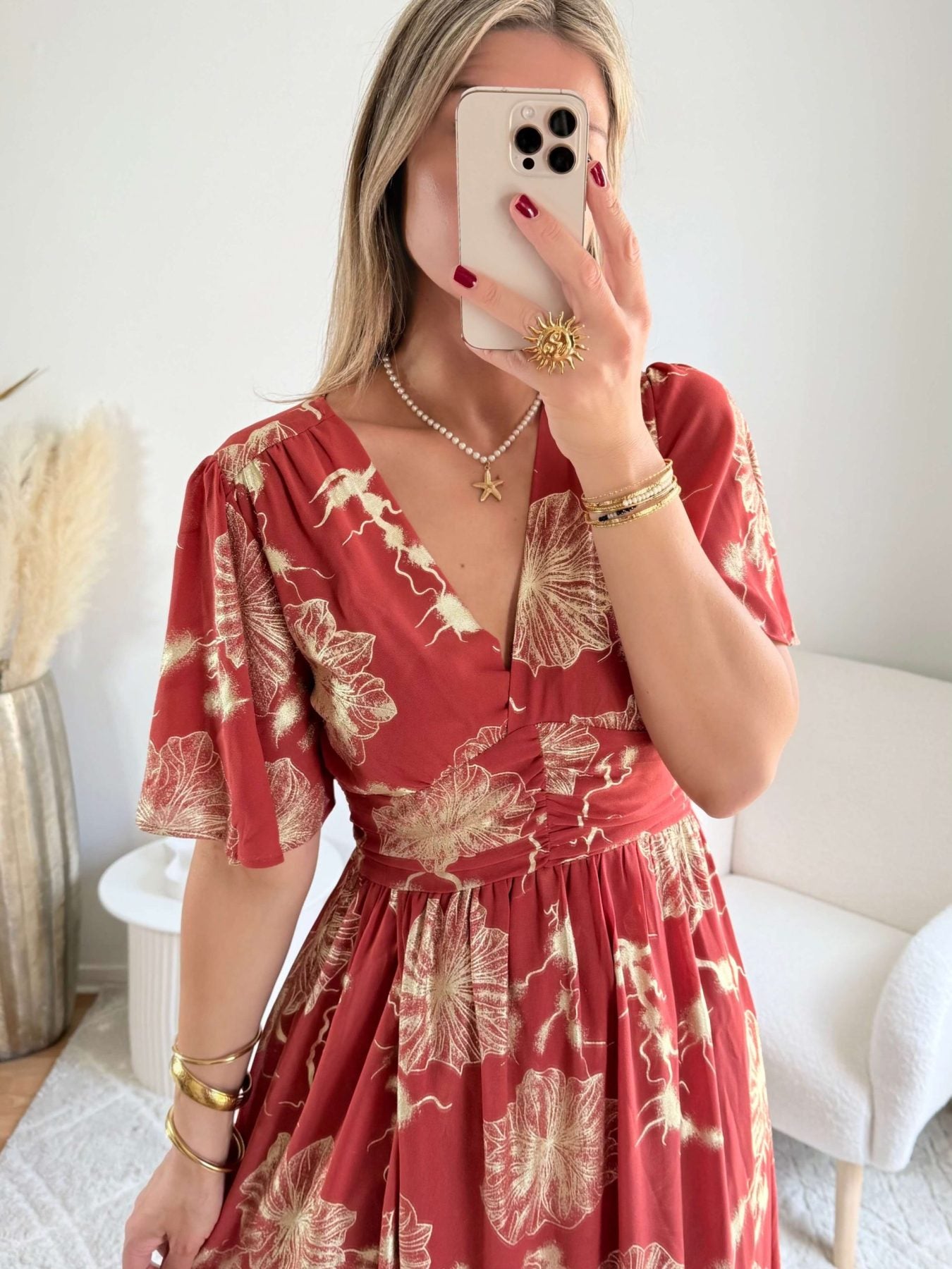 Robe terracotta dorée - Sarah