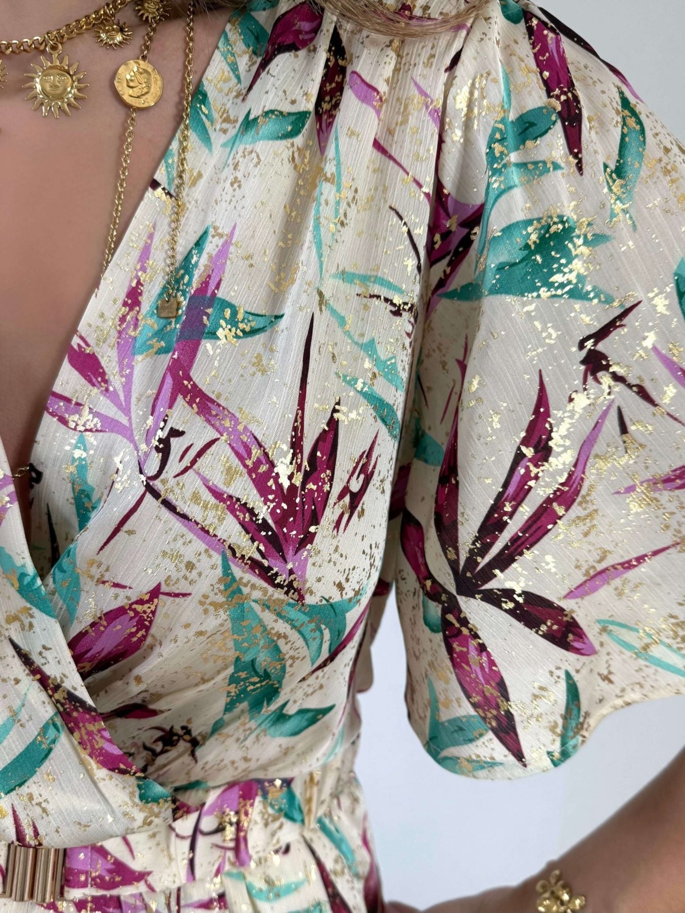 Robe longue motifs dorés - Melina