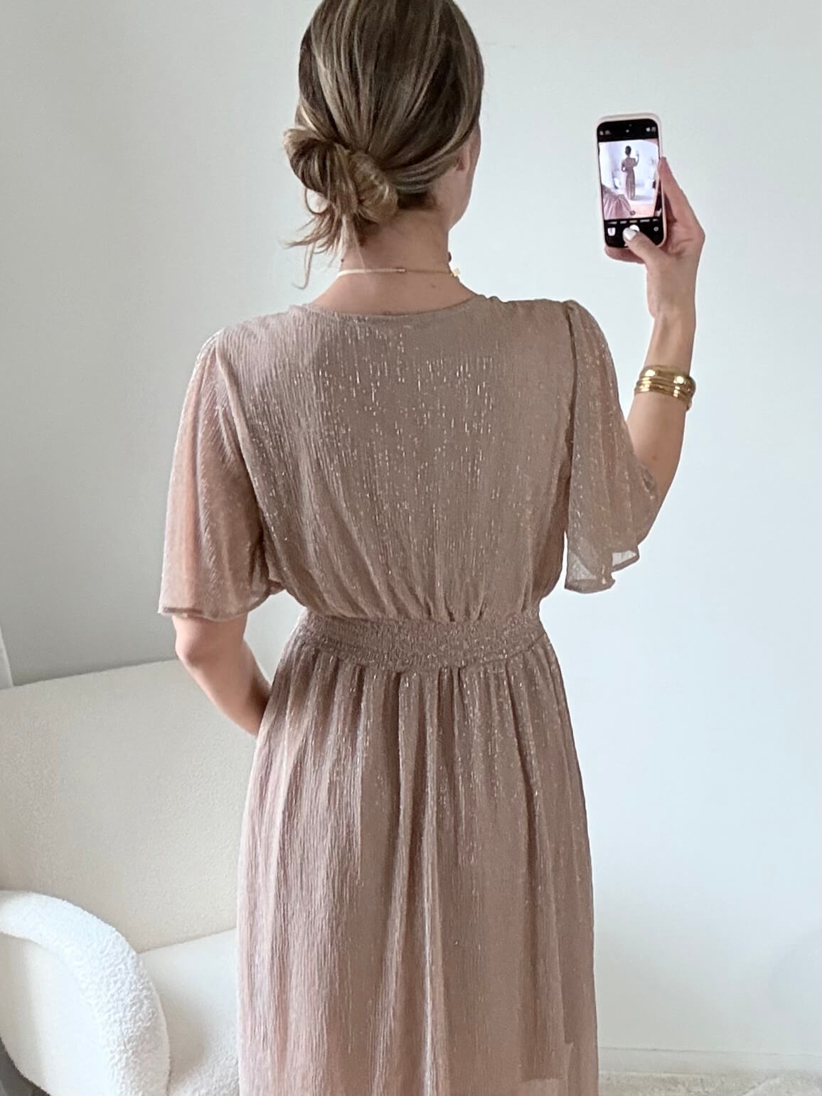 Robe longue or rose - Ambre