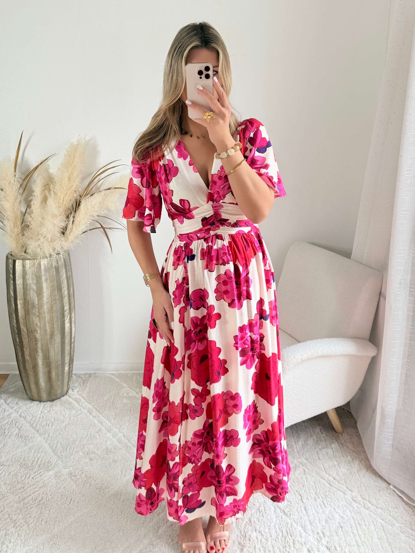 Robe longue fendue fleurie - Anaïs du 36 au 50 - Easy Dressing