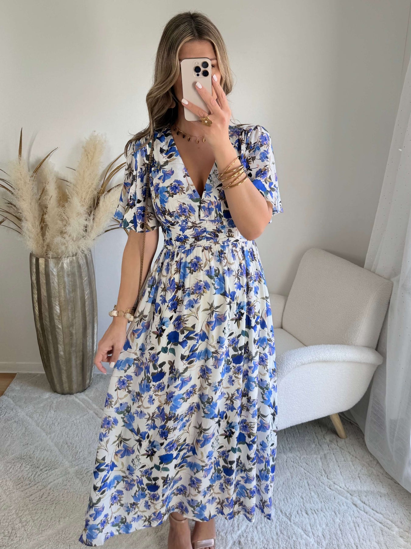 Robe longue fleurie femme Cassandra fluide élégante Easy Dressing