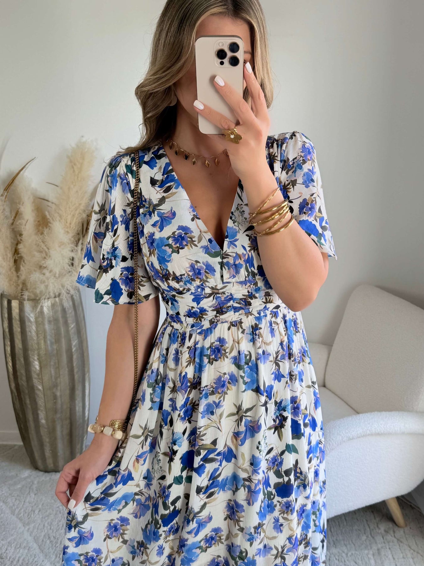 Robe longue fleurie femme Cassandra fluide élégante Easy Dressing