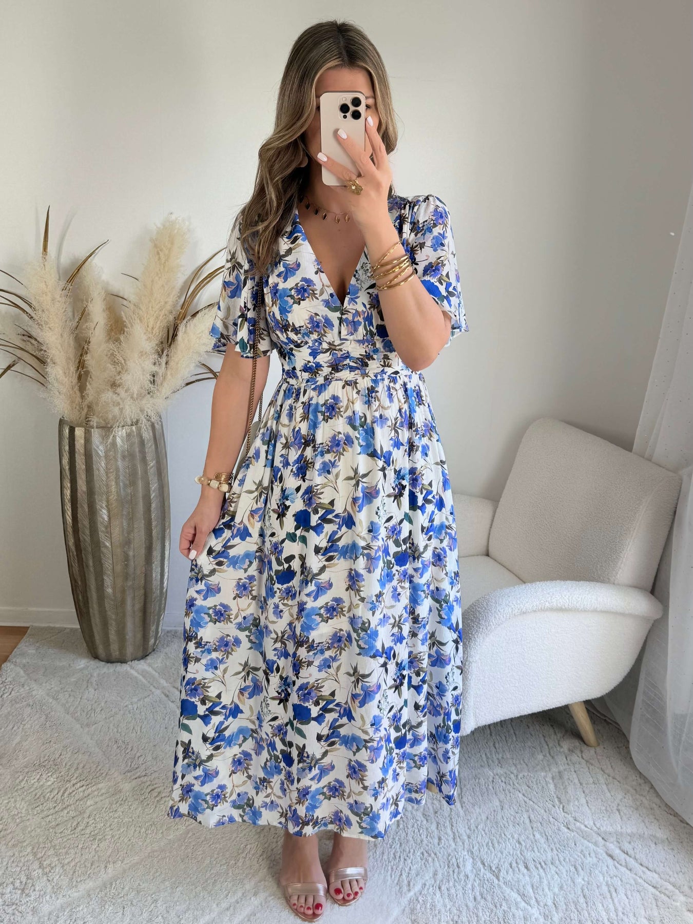 Robe longue fleurie femme Cassandra fluide élégante Easy Dressing