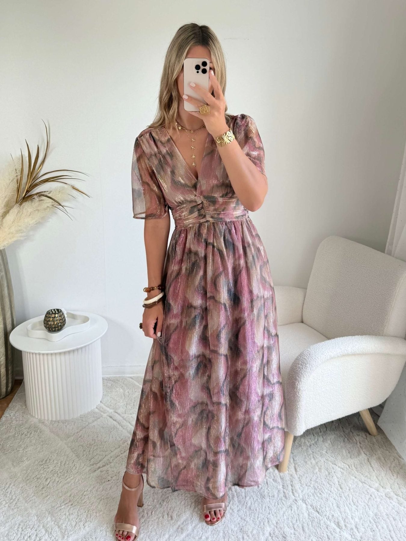 Robe longue irisée Louise bohème chic cérémonie du 36 au 50