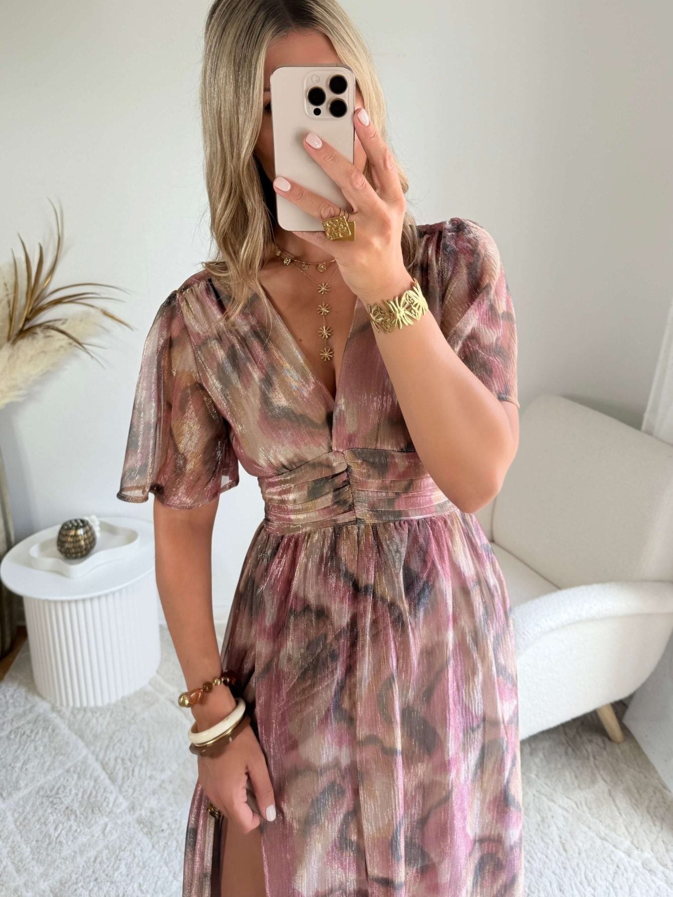 Robe longue irisée Louise bohème chic cérémonie du 36 au 50