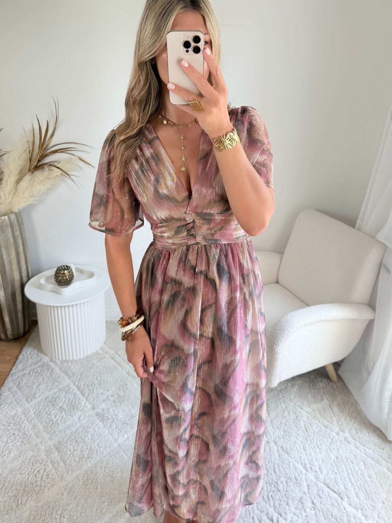 Robe longue irisée Louise bohème chic cérémonie du 36 au 50