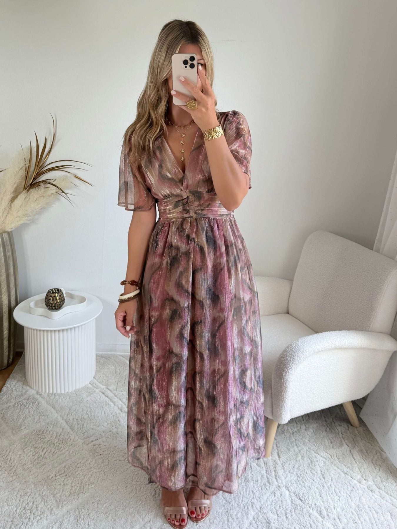 Robe longue irisée Louise bohème chic cérémonie du 36 au 50
