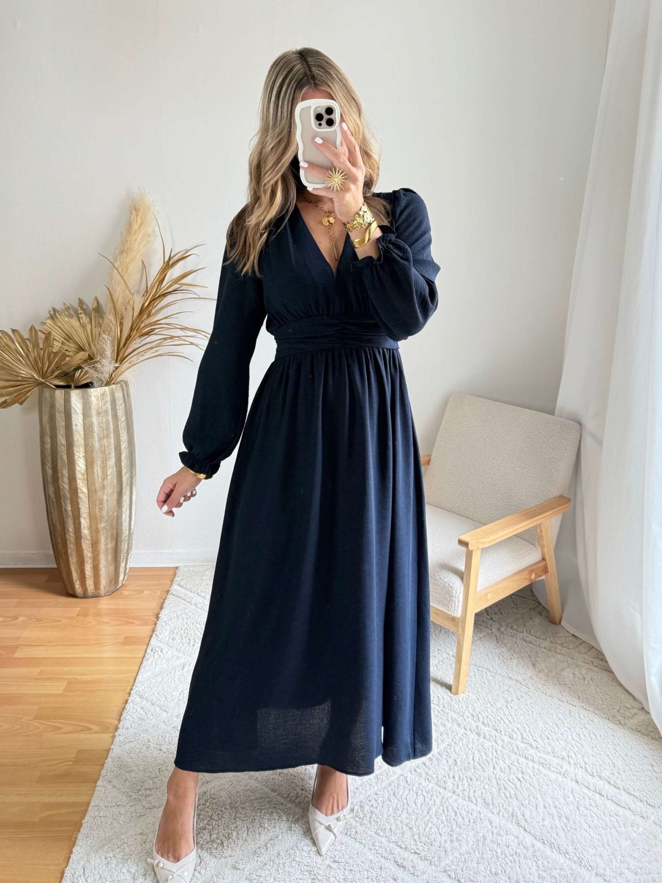 Robe longue marine - Lucie