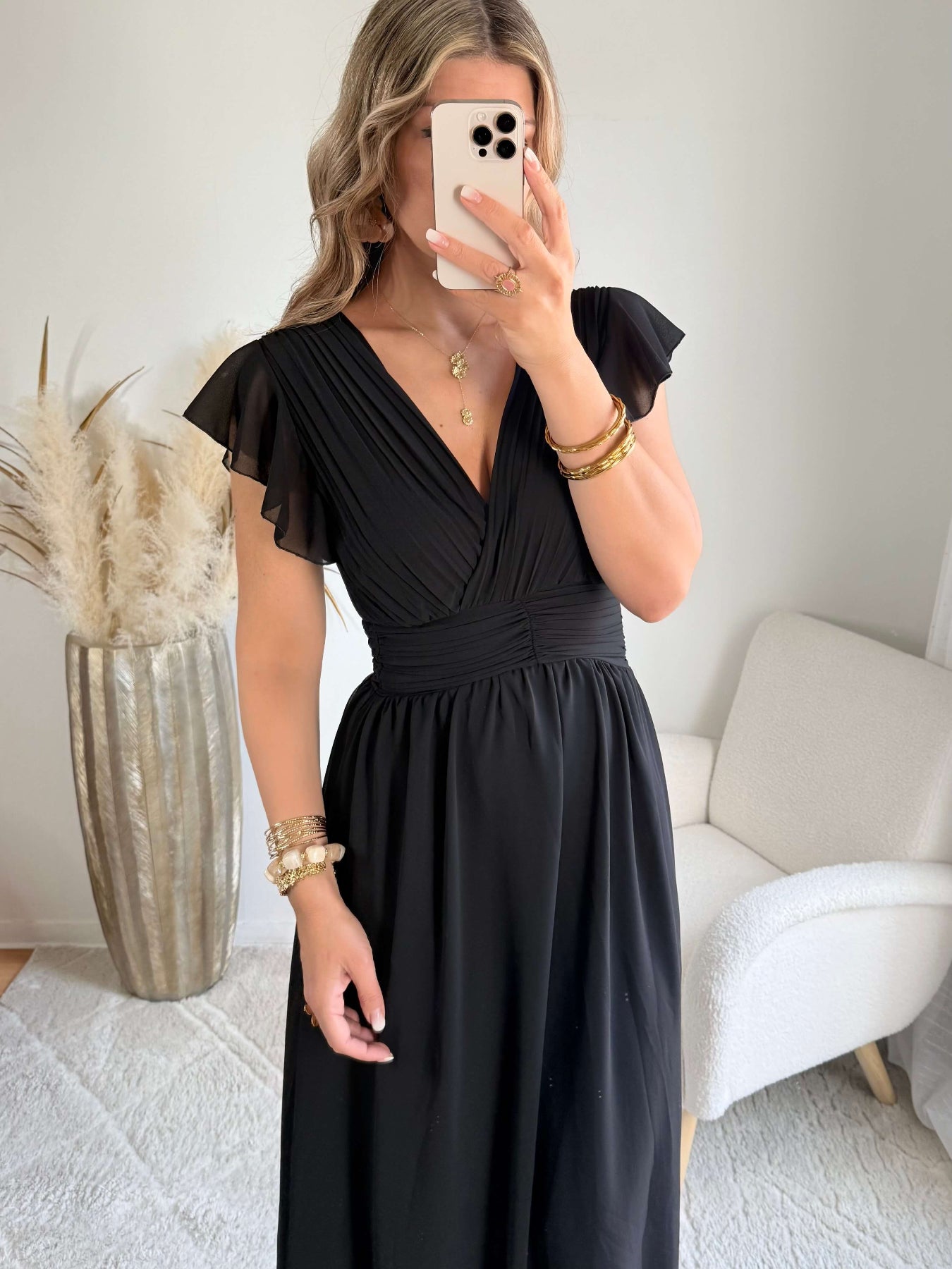 Robe longue noire Zoé - robe de soirée femme Easy Dressing