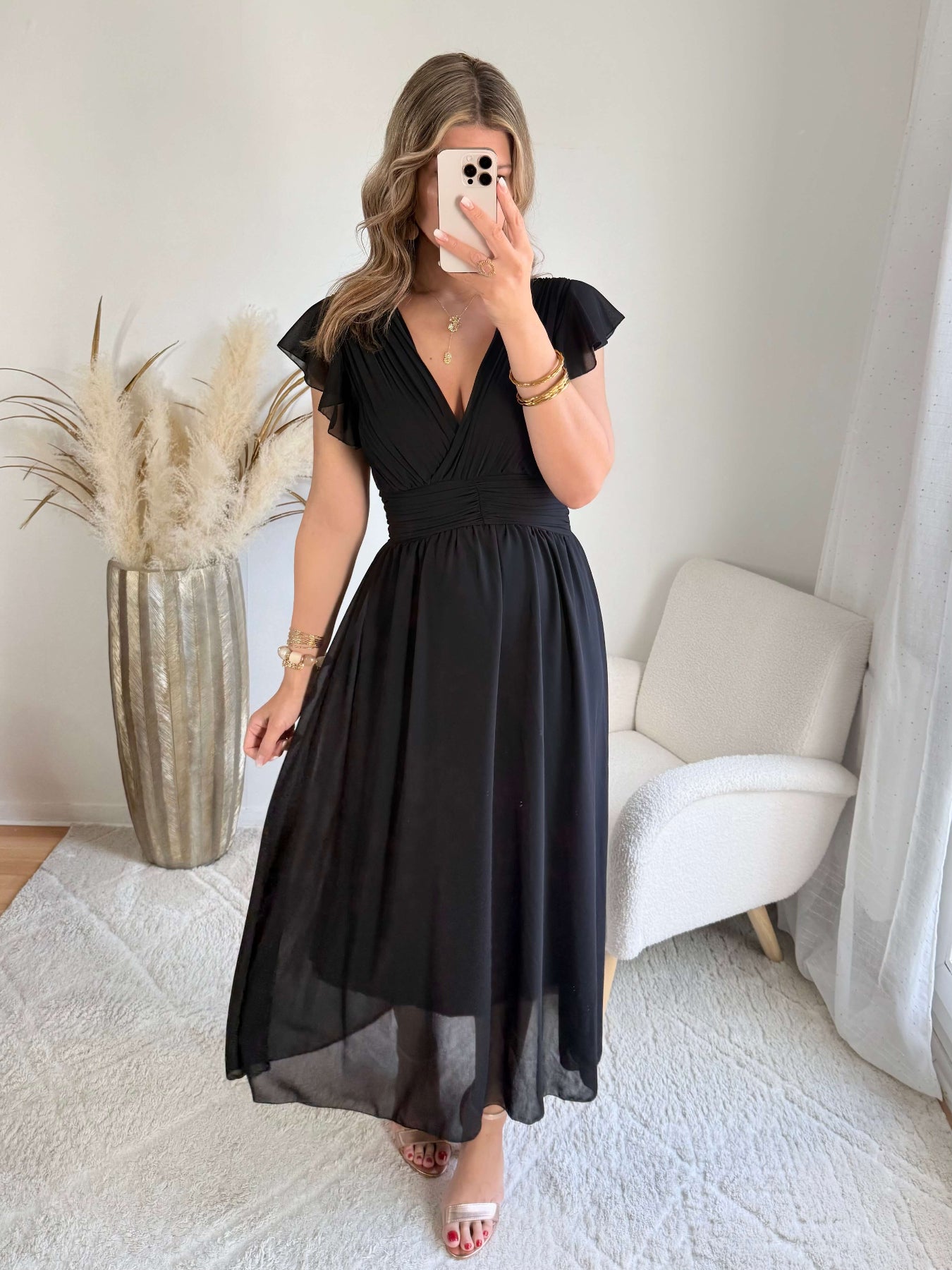 Robe longue noire Zoé - robe de soirée femme Easy Dressing