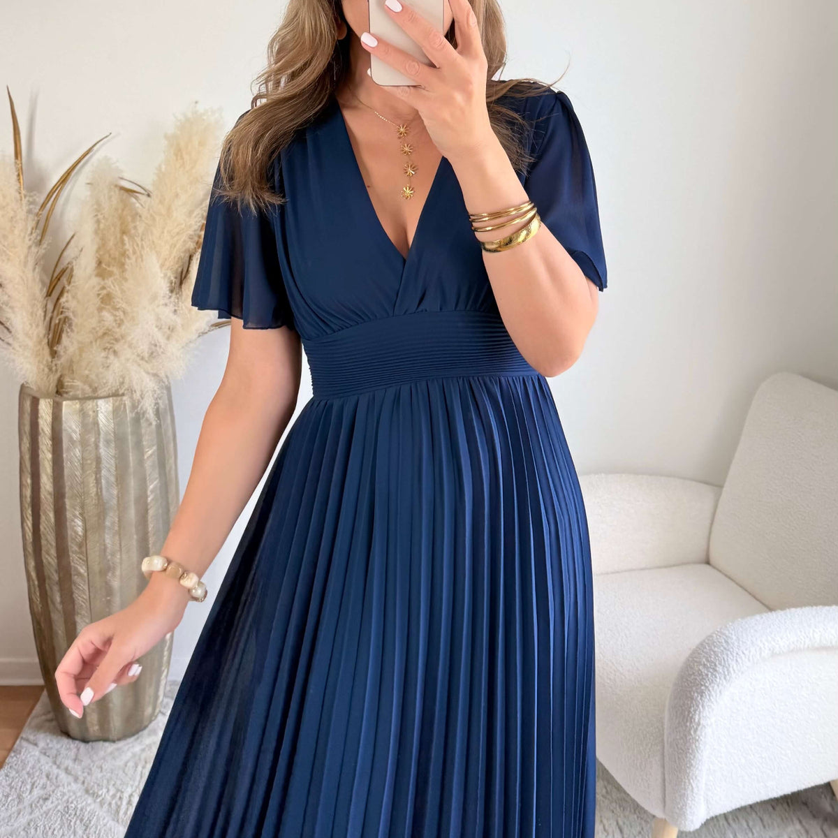marine blue dress Navy Pleated Maxi - Ana olive green dress Not your usual polka SIZE:5X