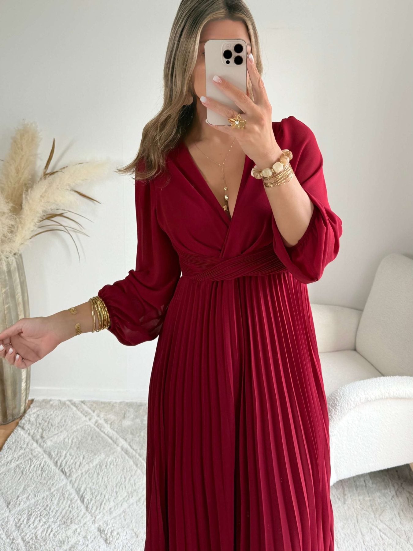 Robe longue bordeaux - Angèle