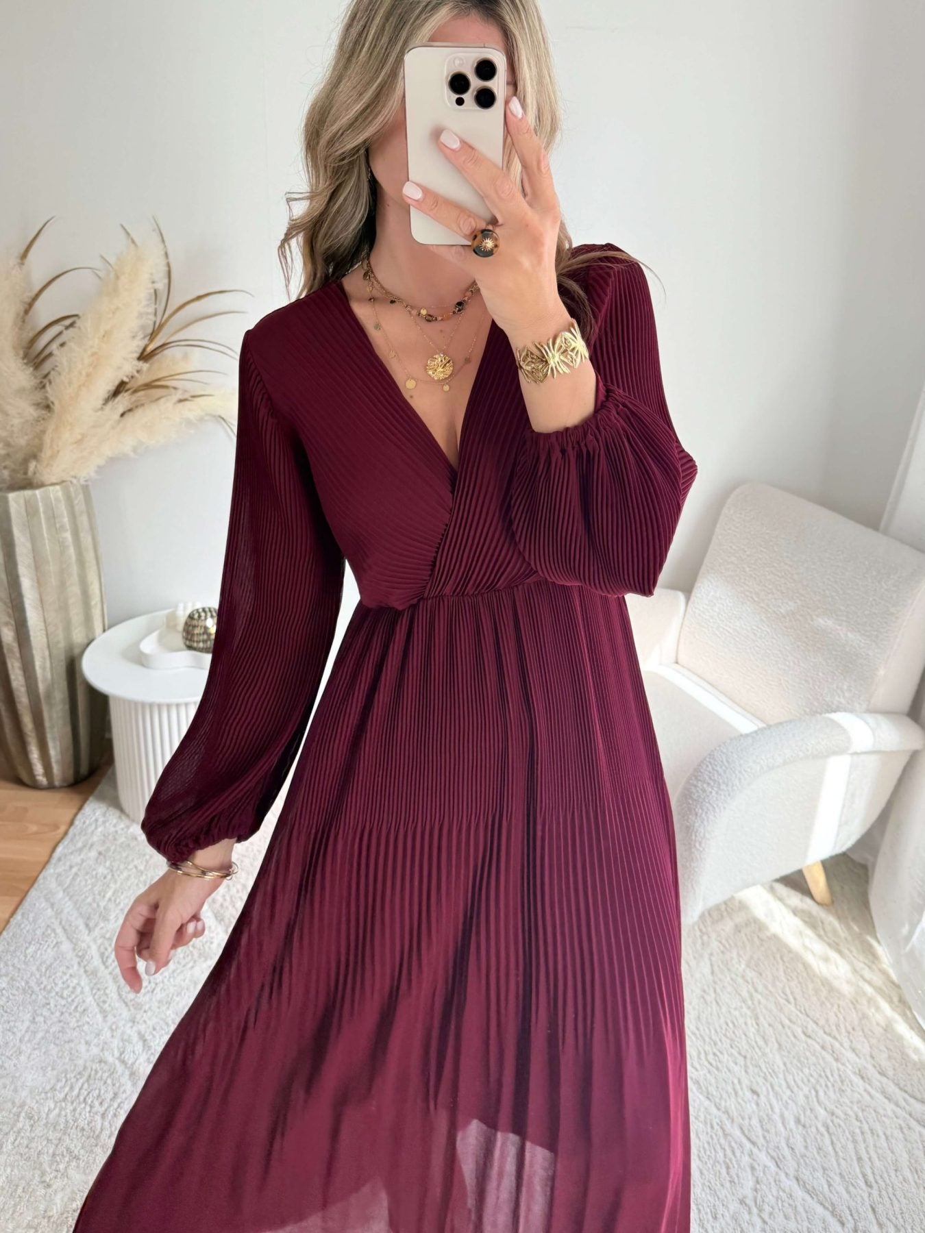 Robe longue bordeaux - Sienna