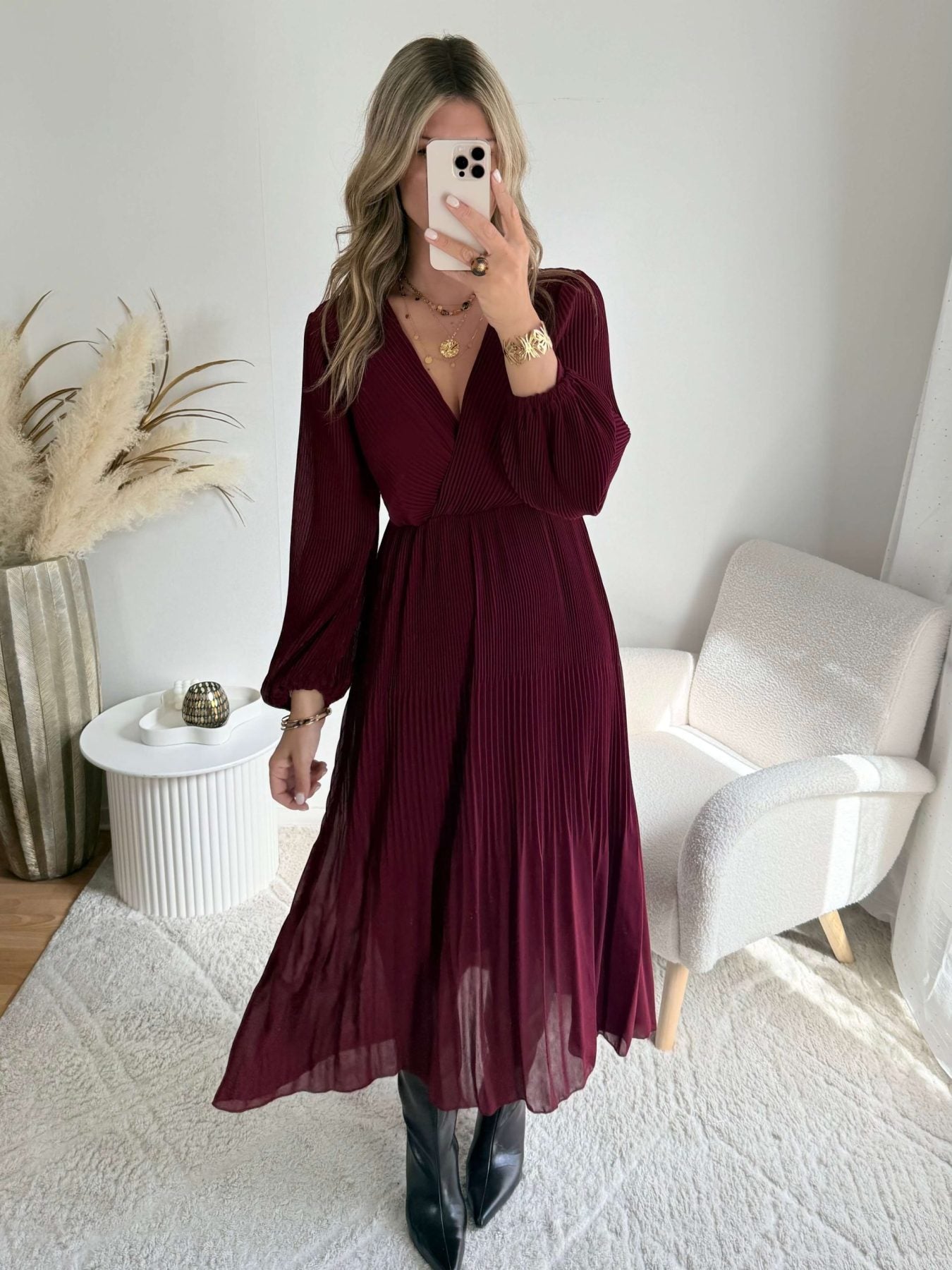 Robe longue bordeaux - Sienna