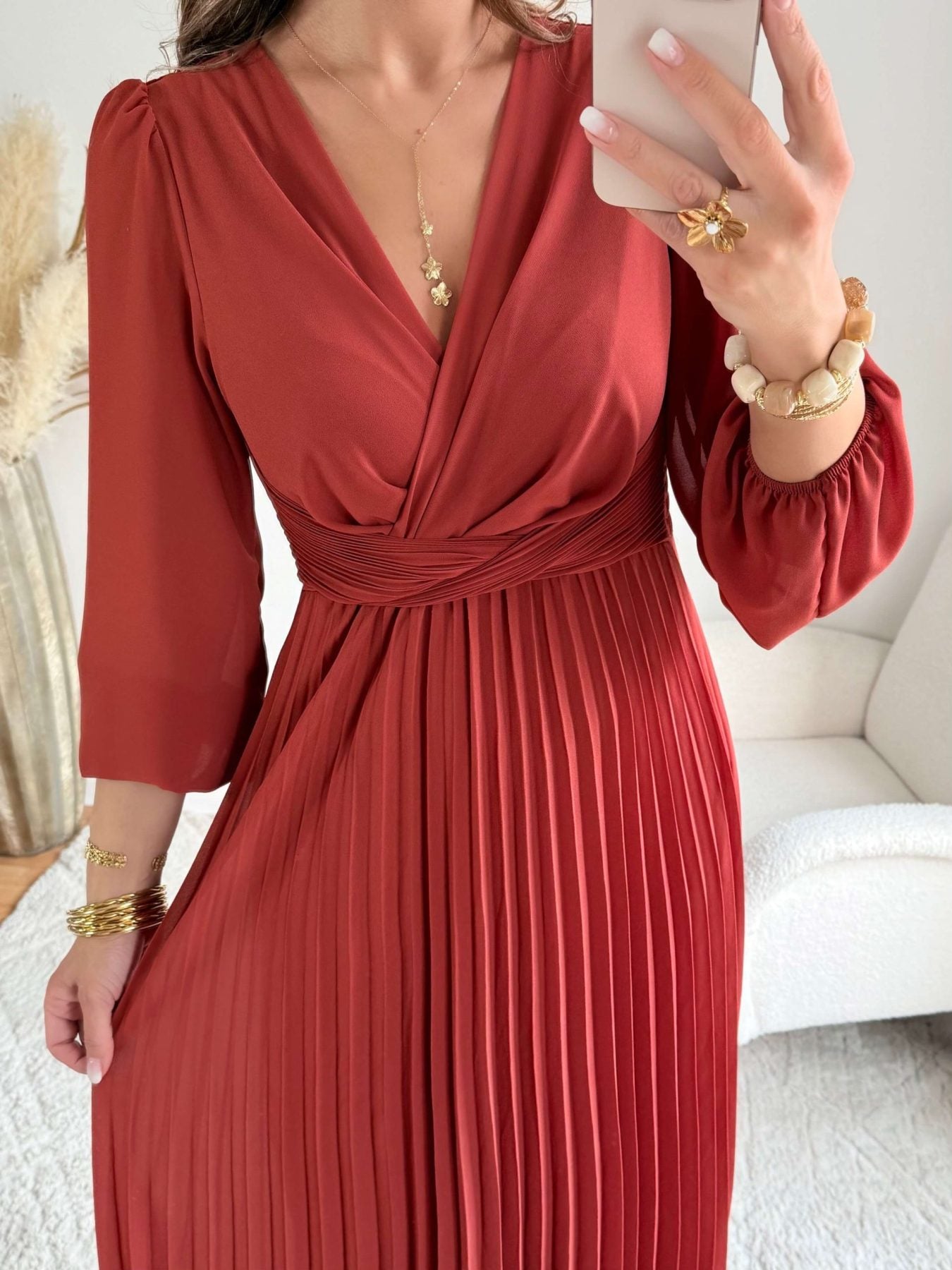 Robe longue terracotta - Angèle