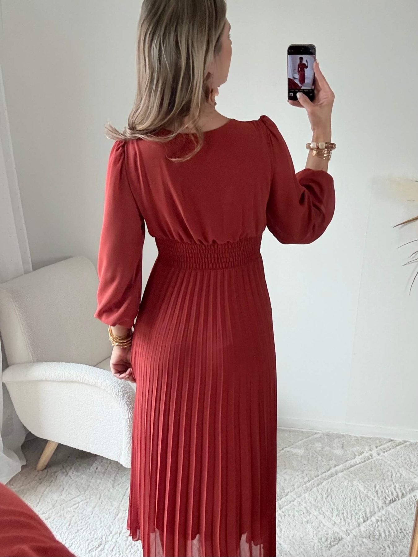 Robe longue terracotta - Angèle