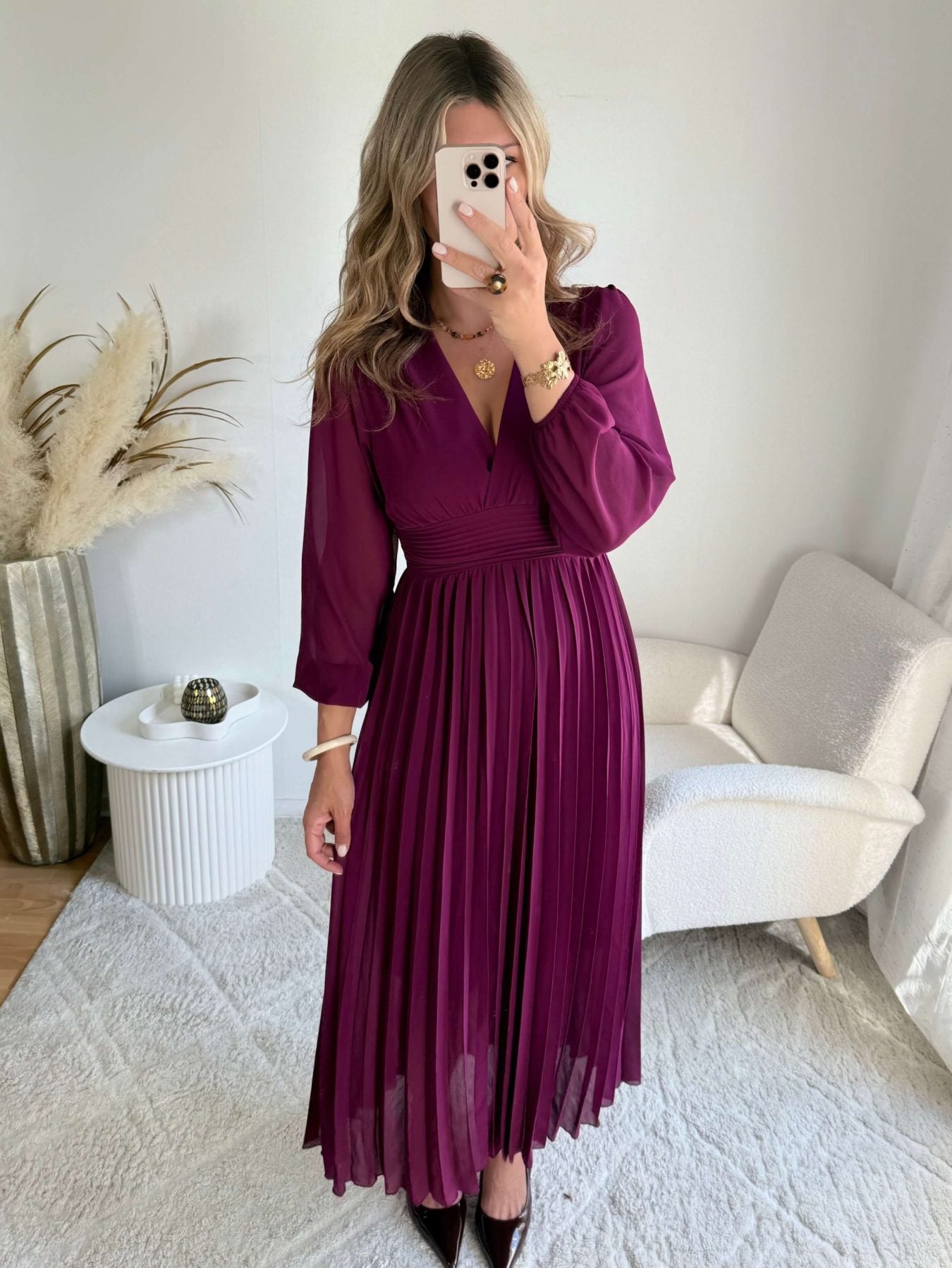 Robe longue prune - Diane