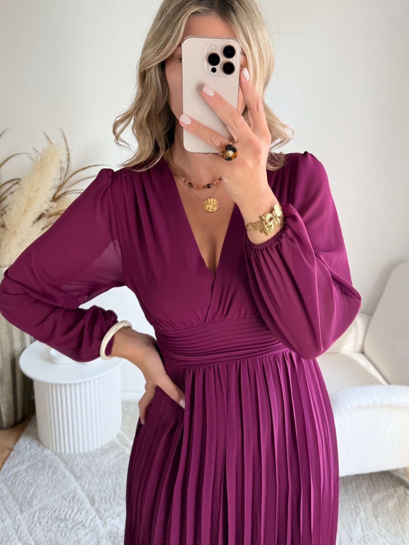 Robe longue prune - Diane