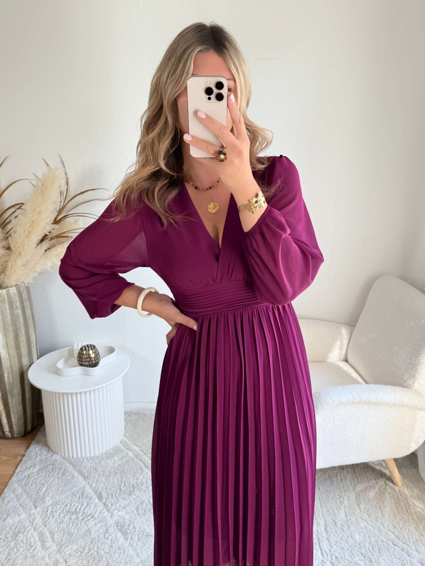 Robe longue prune - Diane