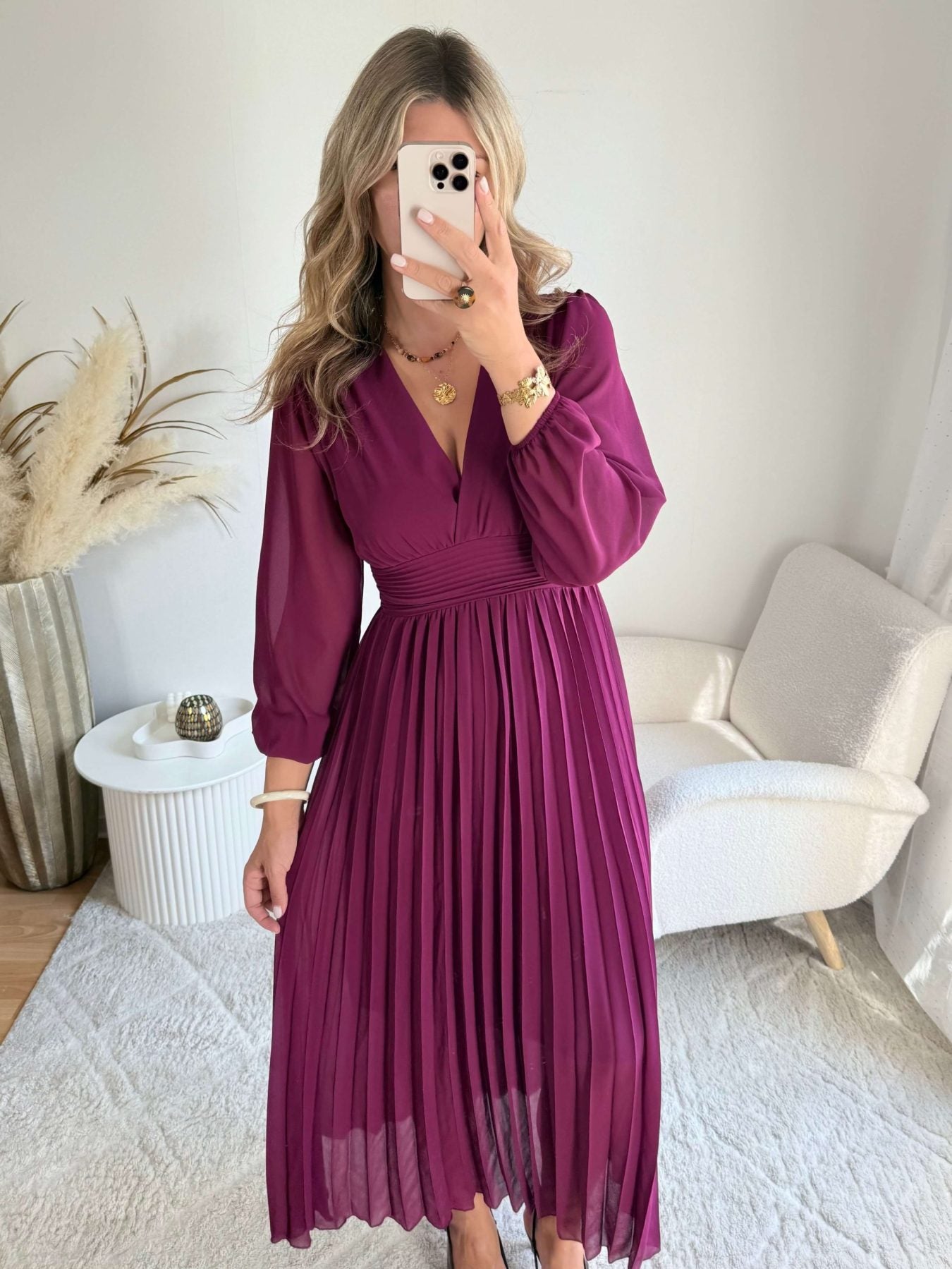 Robe longue prune - Diane