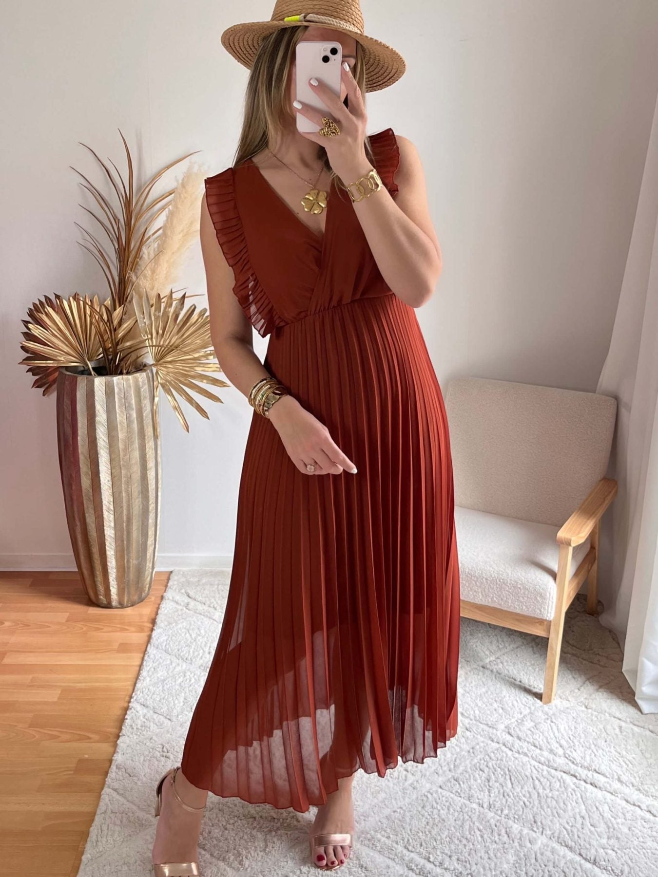 Robe longue terracotta - Sara