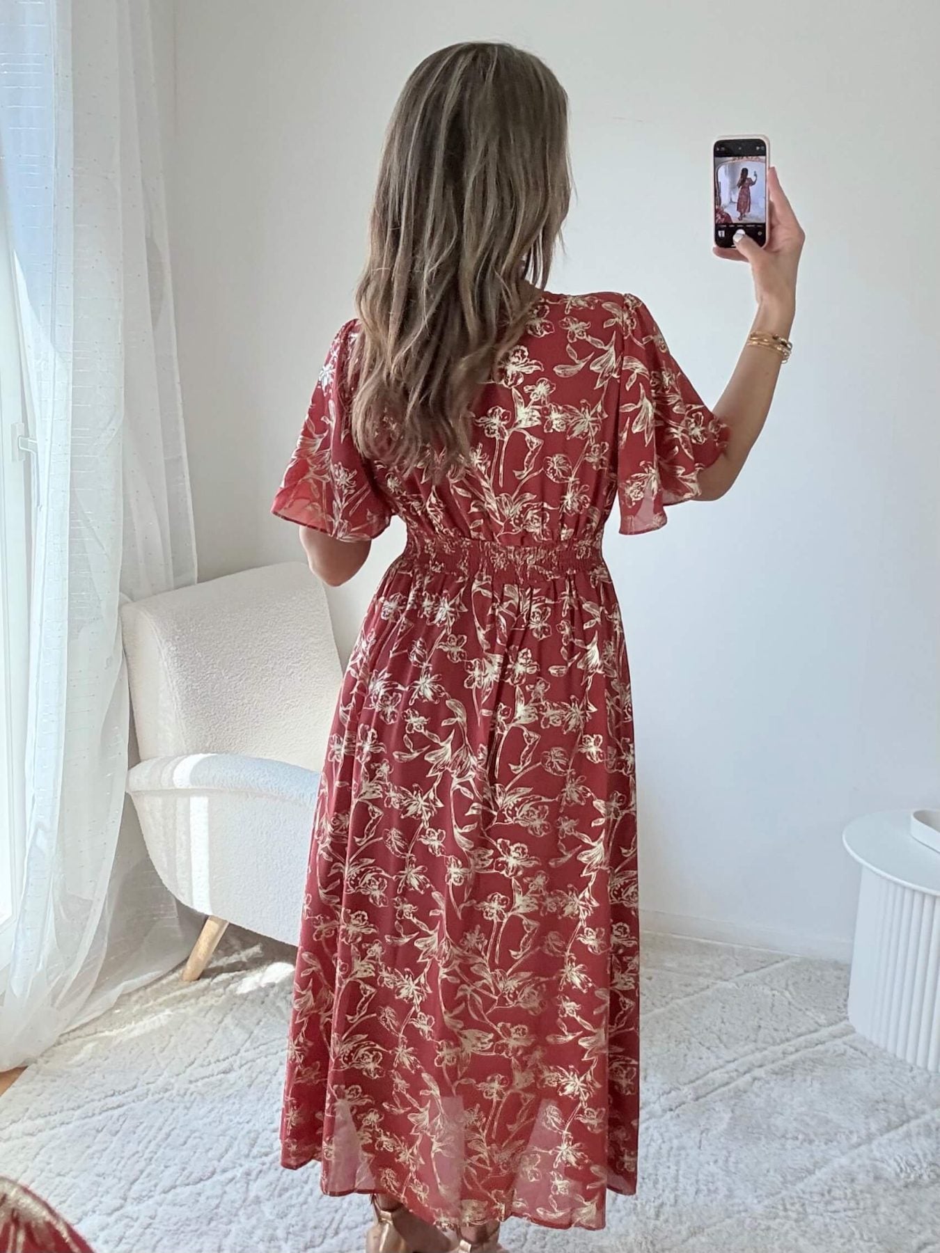 Robe terracotta dorée - Inès