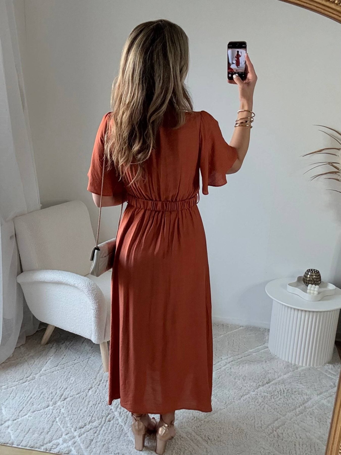 Robe fendue terracotta - Camille