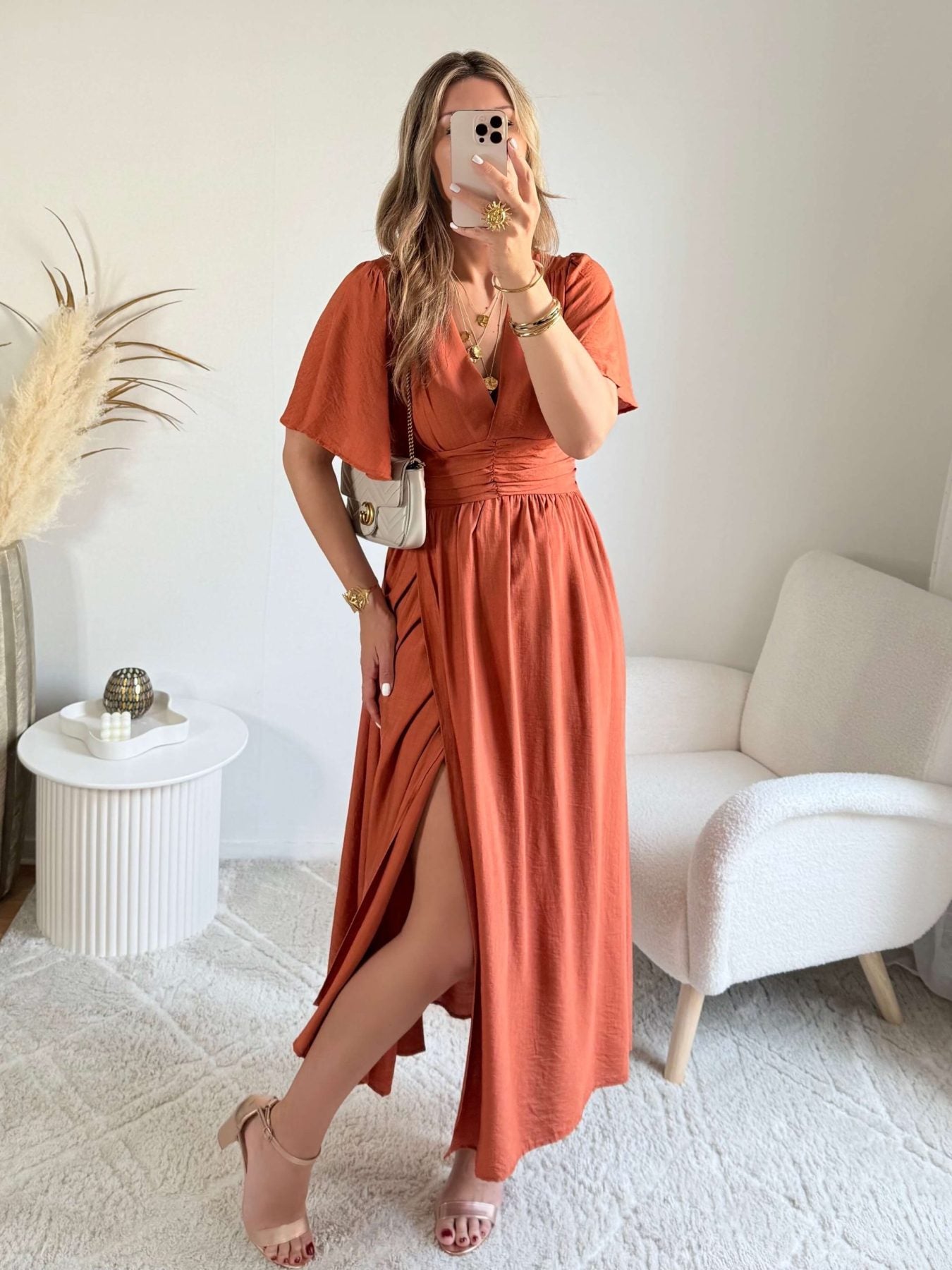 Robe longue terracotta - Tania