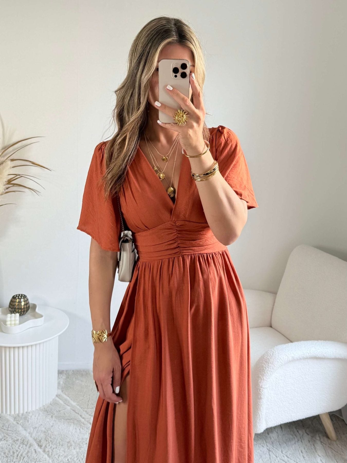 Robe longue terracotta - Tania